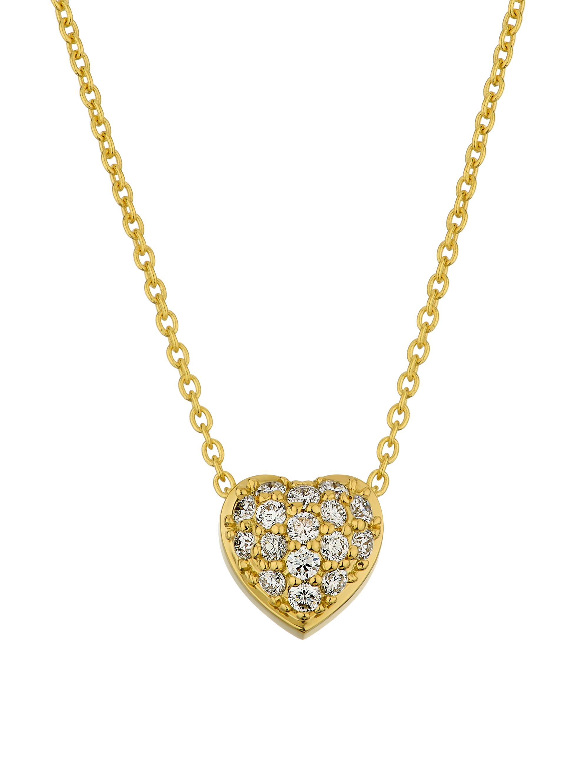 Roberto Coin Women's Tiny Treasures 18K White Gold & 0.15 TCW Diamond Heart Pendant Necklace - Yellow Gold