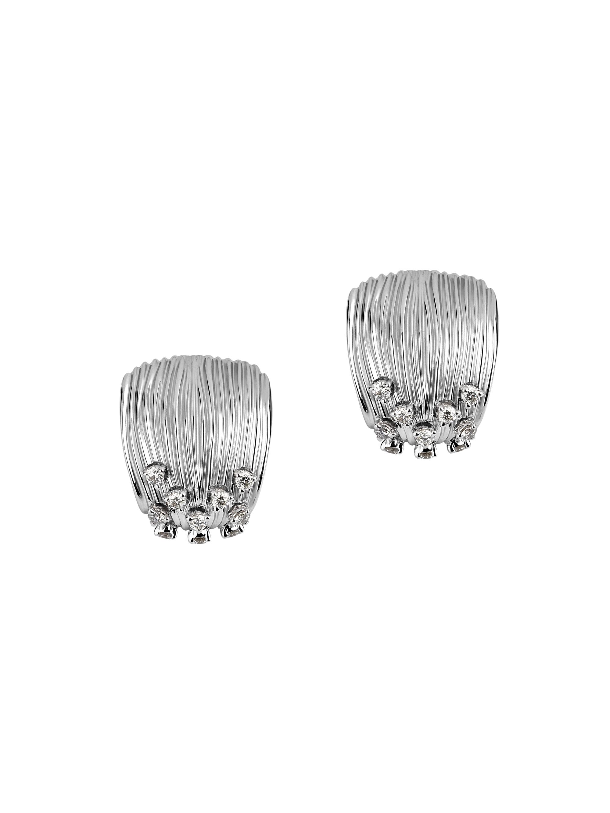 Hueb Women's Bahia 18K White Gold & Diamond Cuff Earrings - White Gold