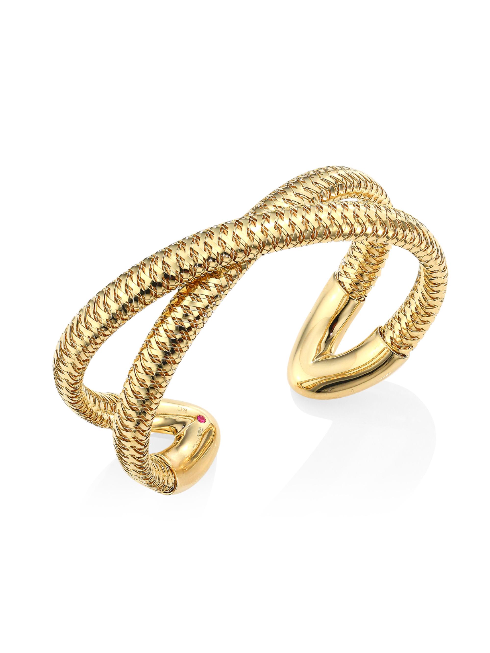 Roberto Coin Women's Primavera 18K Yellow Gold Crisscross Cuff - Yellow Gold
