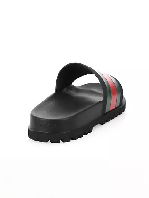 Shop Gucci Web Slide Sandals | Saks Fifth Avenue