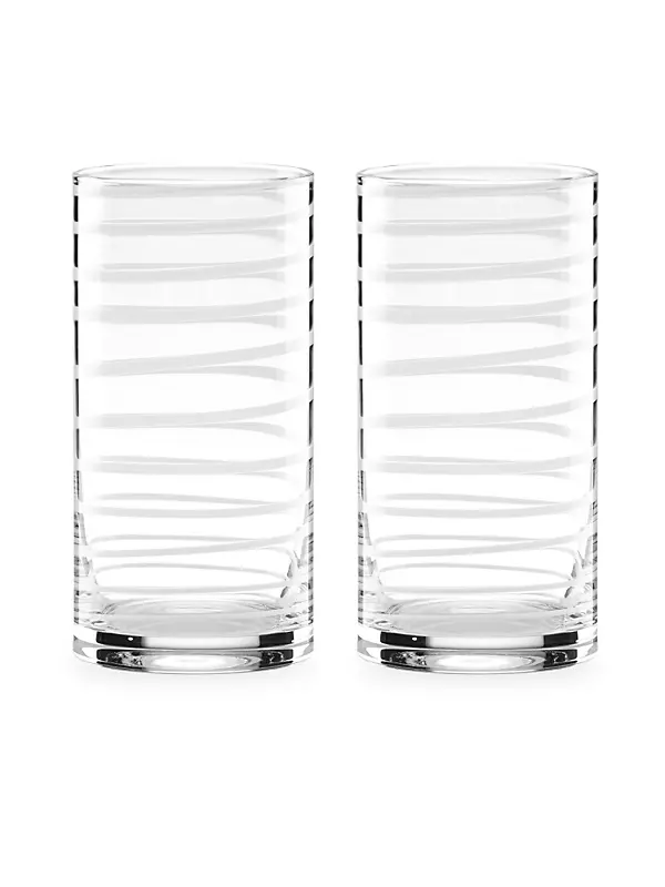 Kate Spade New York Charlotte Street Highball Glass, Set of 2 - White