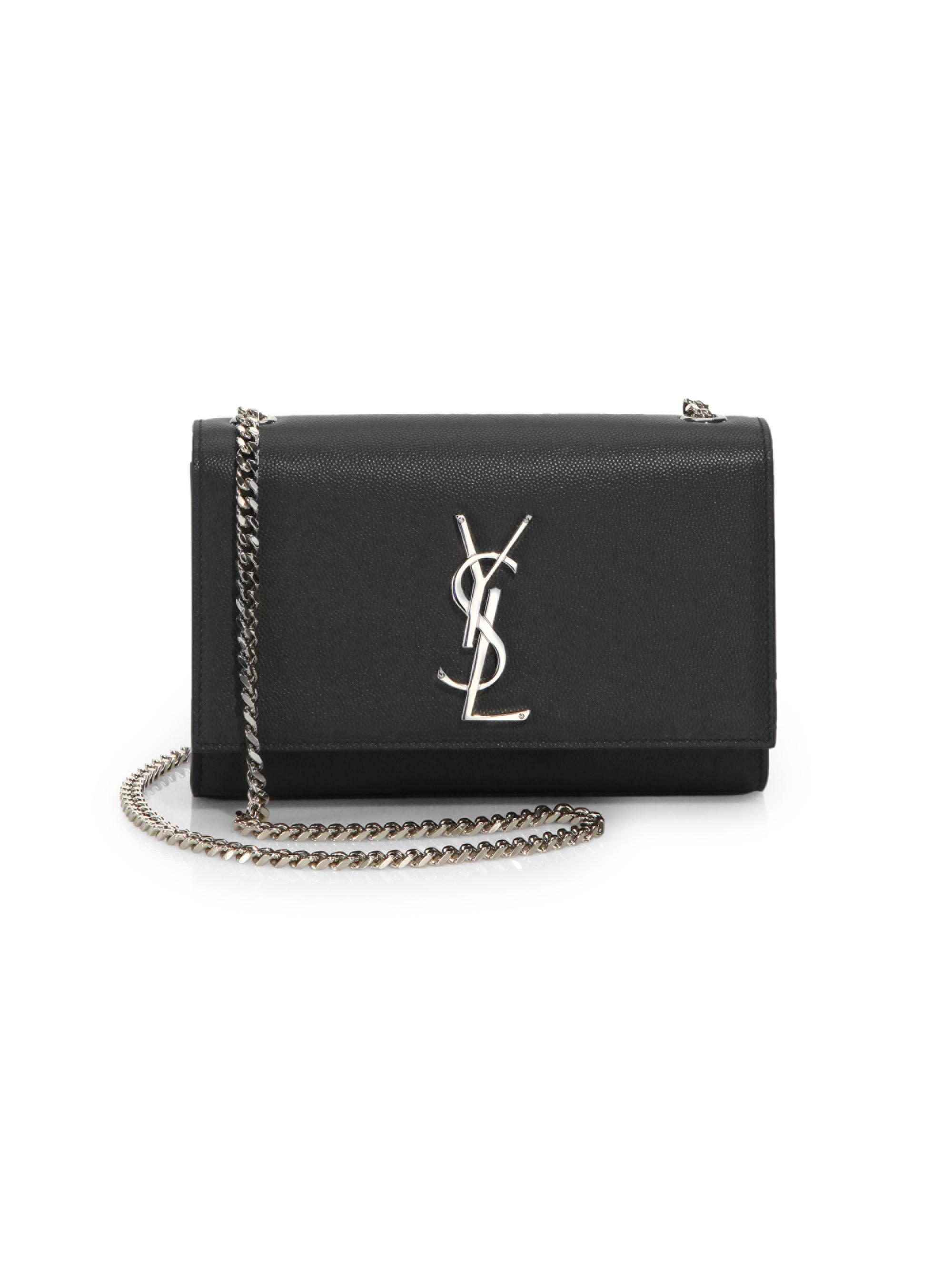 Saint Laurent Women's  Kate Monogram Leather Chain Shoulder Bag - Black