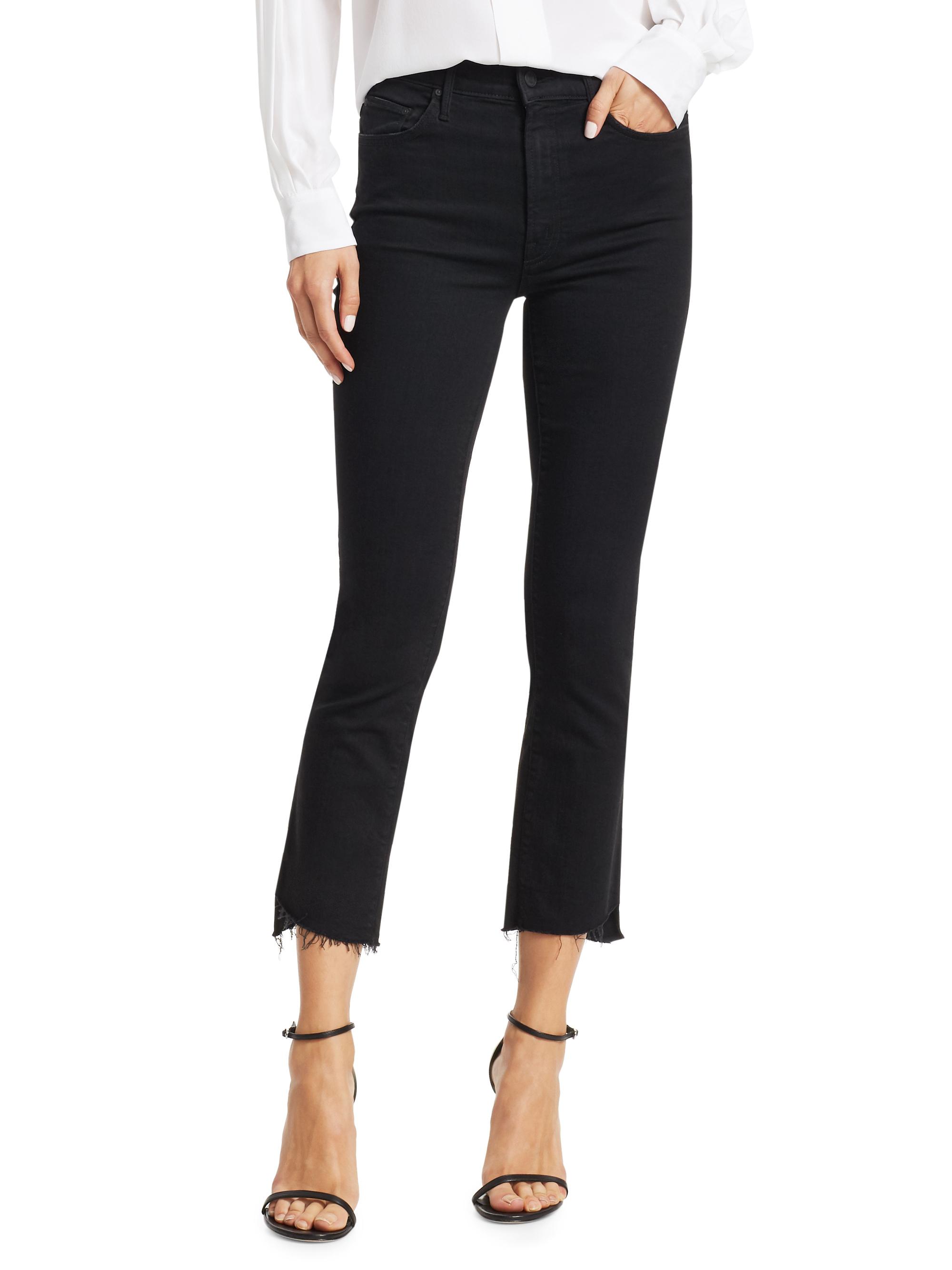 Mother Women's The Insider Mid-Rise Frayed Step-Hem Stretch Crop Jeans - Not Guilty