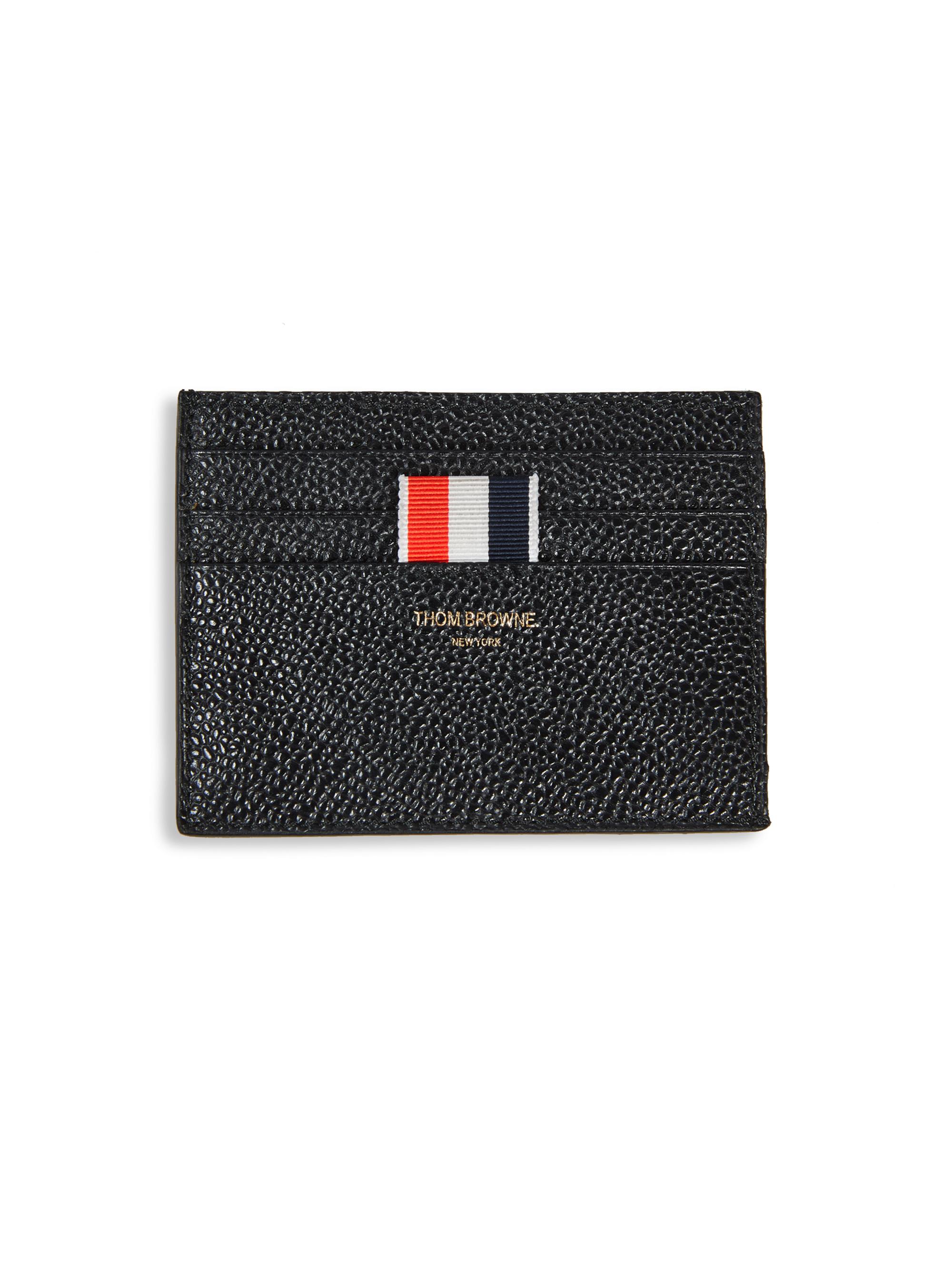 Thom Browne Pebble-Grain Leather Card Holder | Saks Fifth Avenue