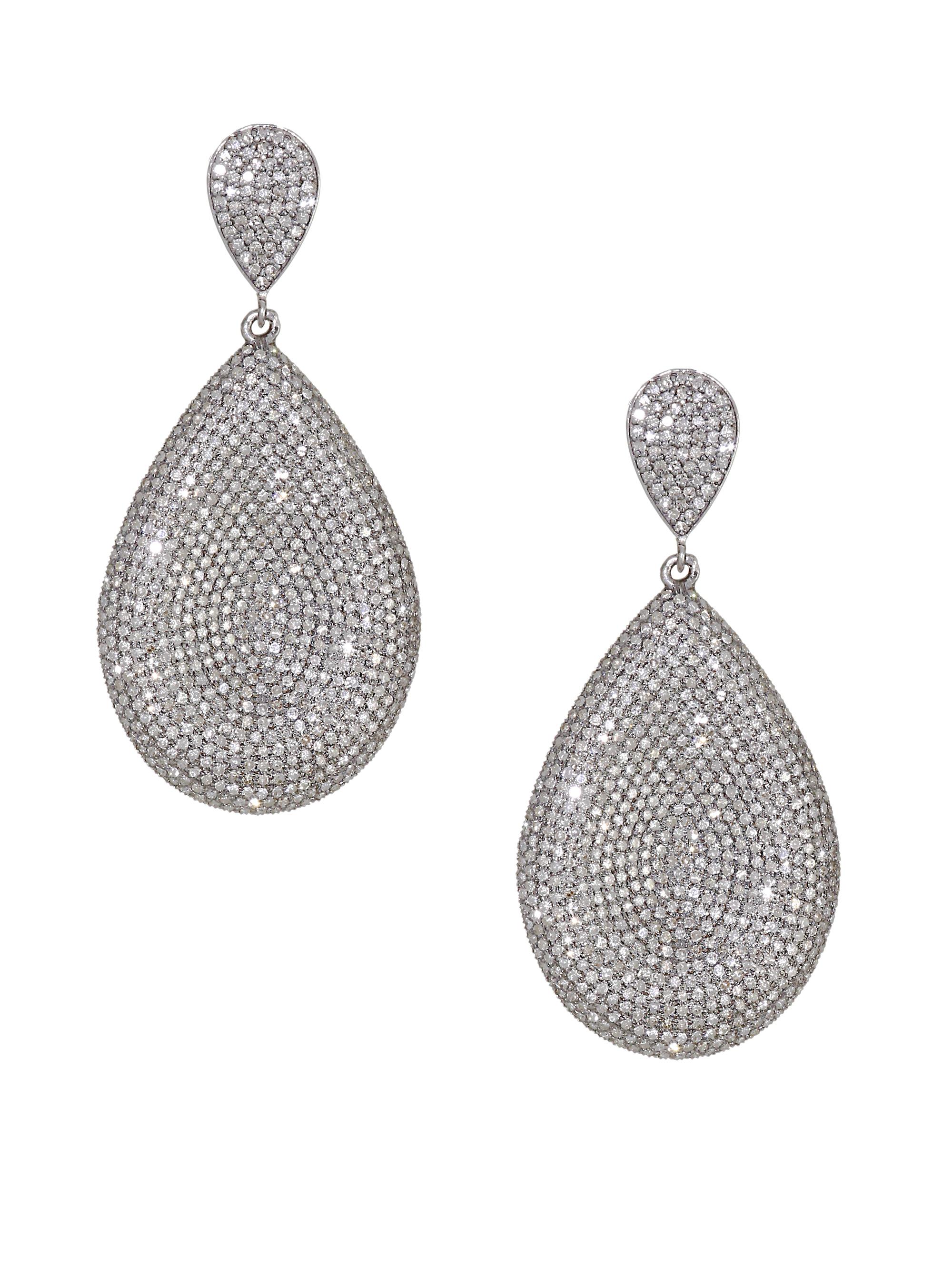 Nina Gilin Women's Diamond Teardrop Earrings
