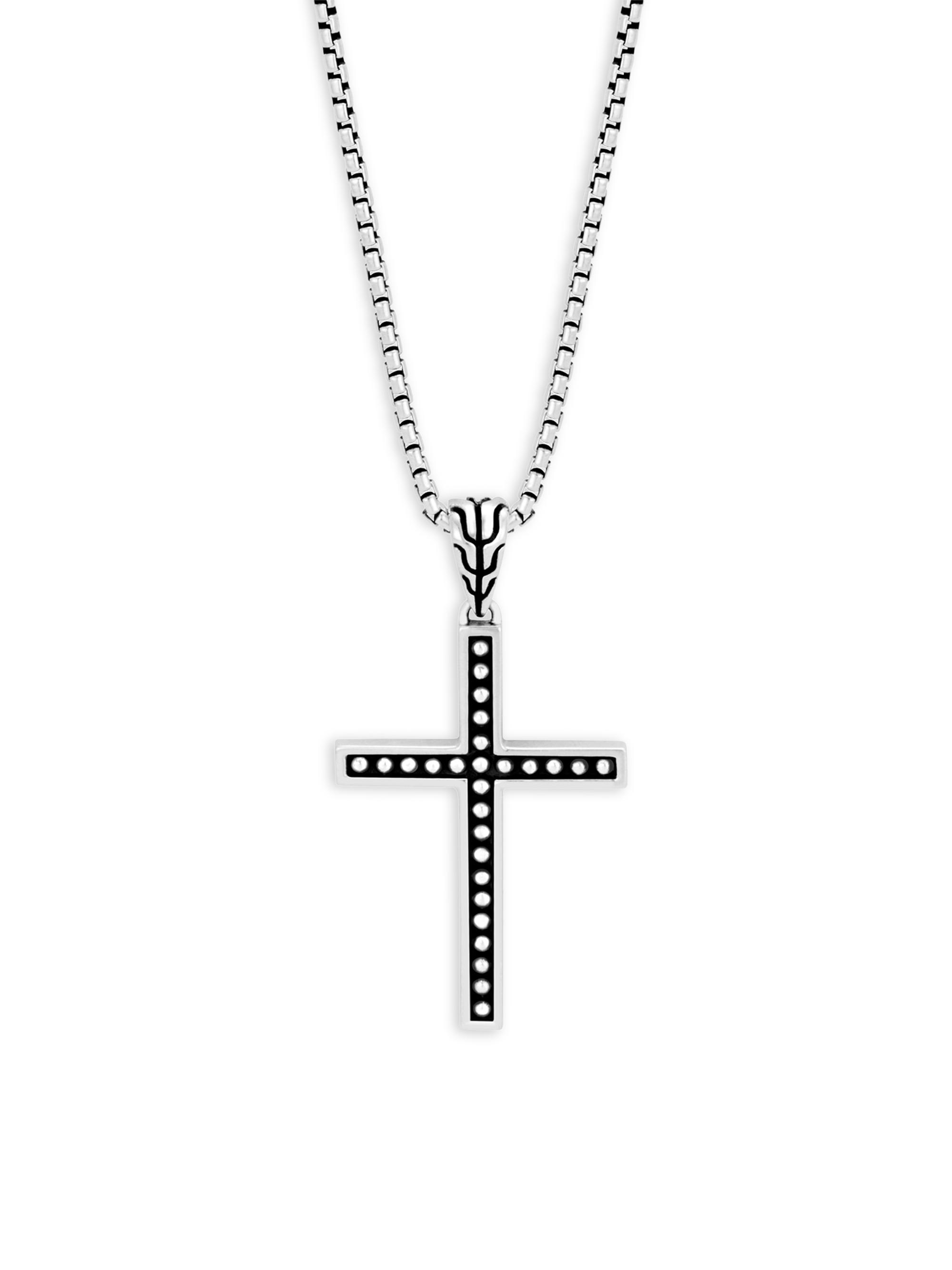 John Hardy Men's Silver Classic Cross Pendant Necklace - Silver