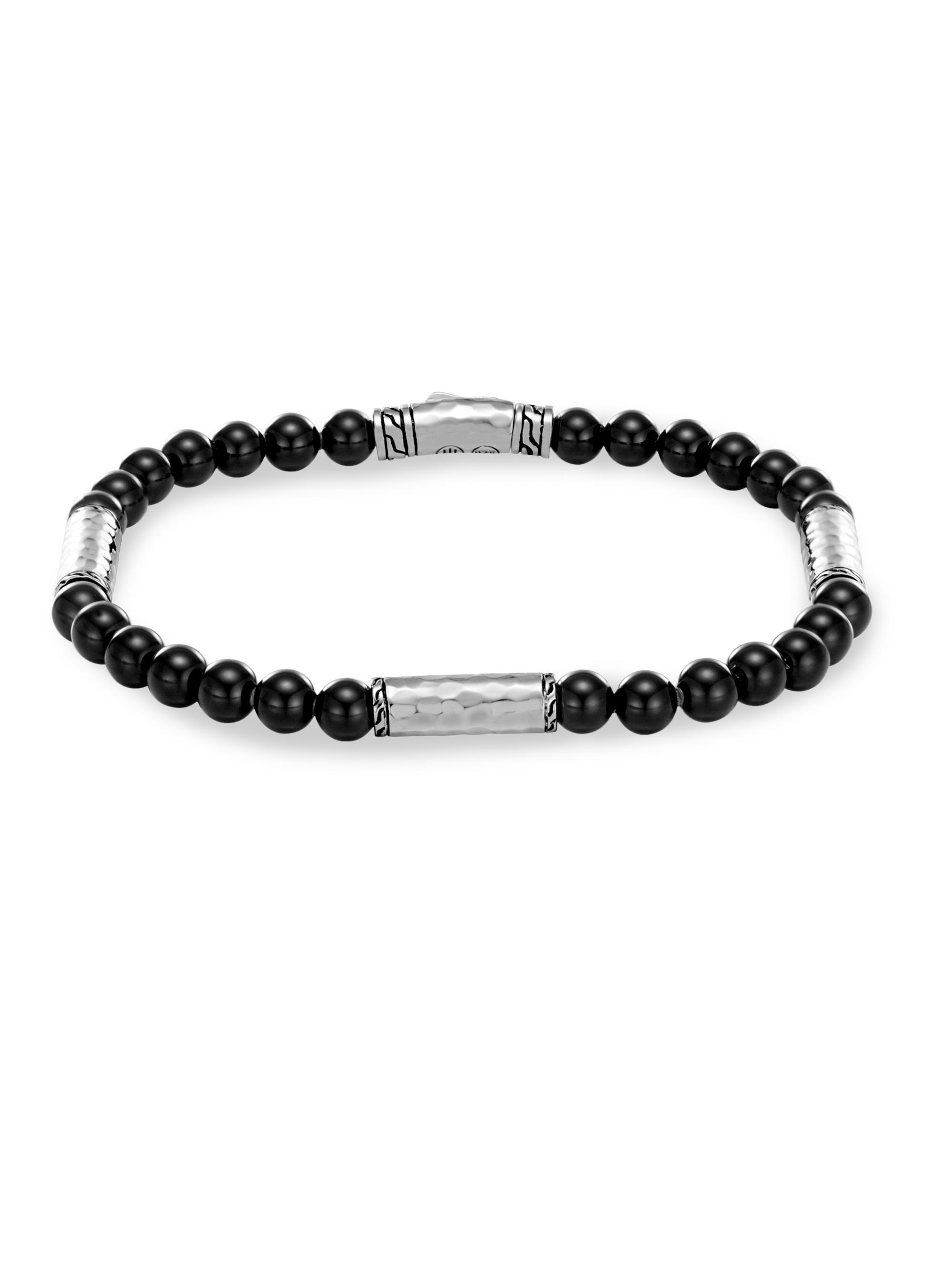 John Hardy Men's Silver Classic Bead Bracelet - Black