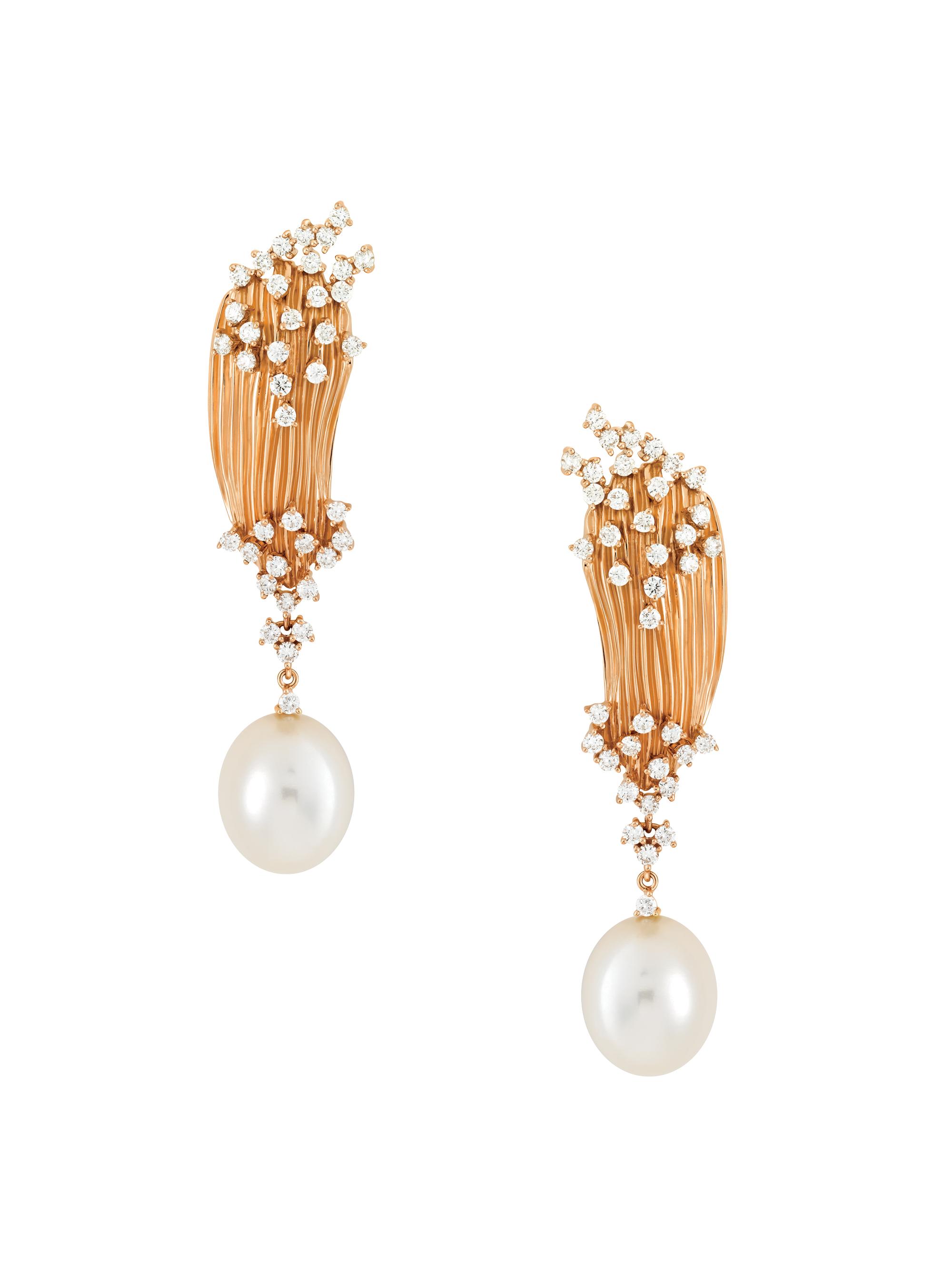 Hueb Women's Bahia 18K Rose Gold, Diamond & 11MM Pearl Drop Earrings - Rose Gold