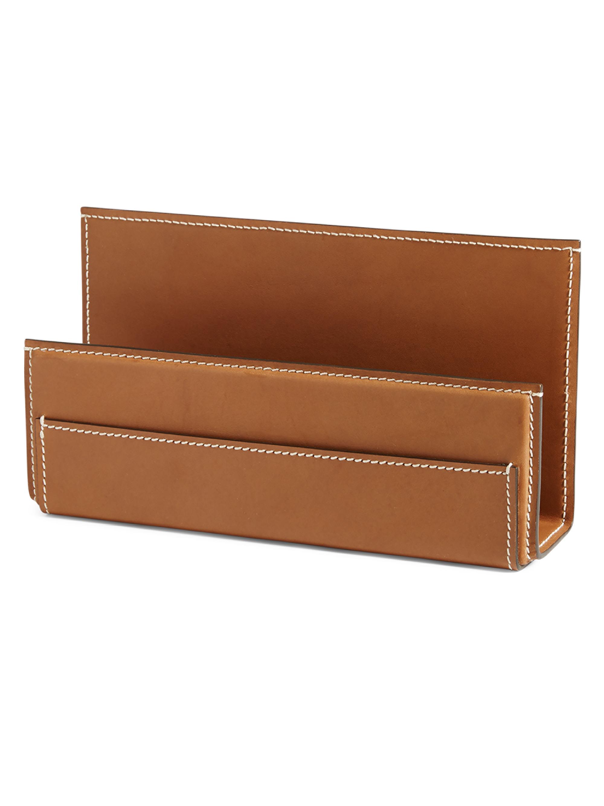 Ralph Lauren Brennan Leather Letter Rack - Saddle
