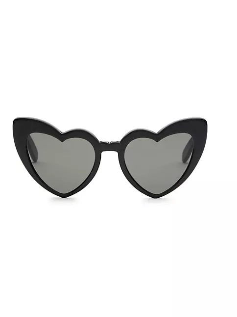 White Loulou heart-shaped acetate sunglasses, Saint Laurent
