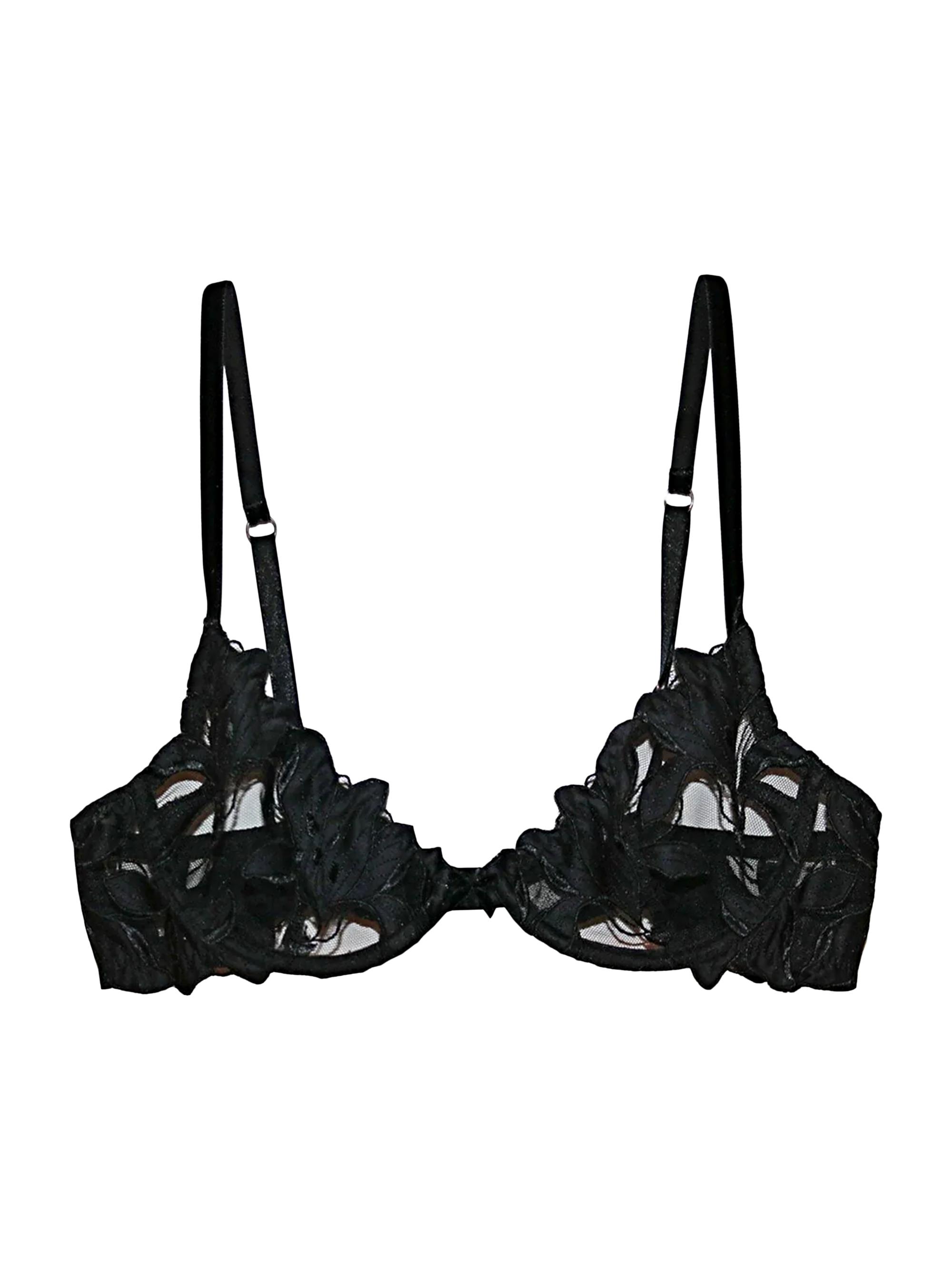 Fleur du Mal Women's Lace Plunge Demi Bra - Black