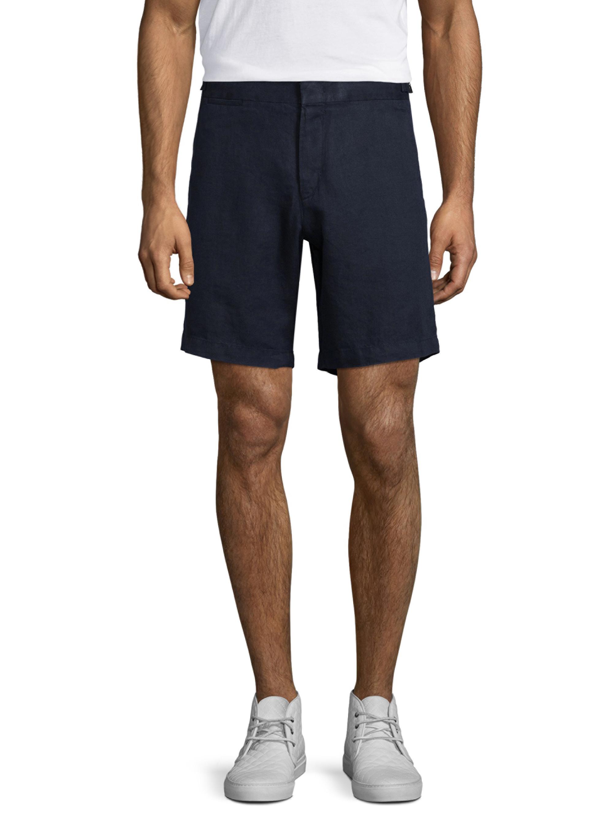 Orlebar Brown Men's Norwich Linen Shorts - Navy