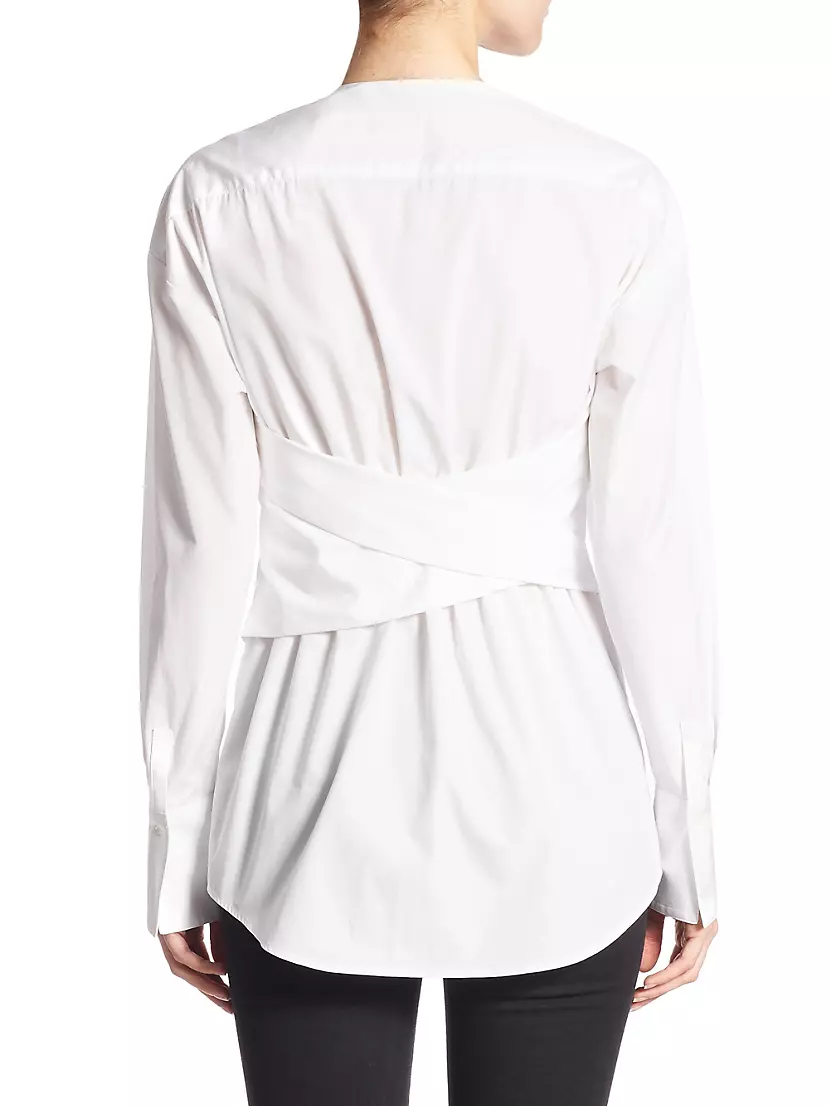 3.1 phillip lim Long Sleeve Corset Top in White