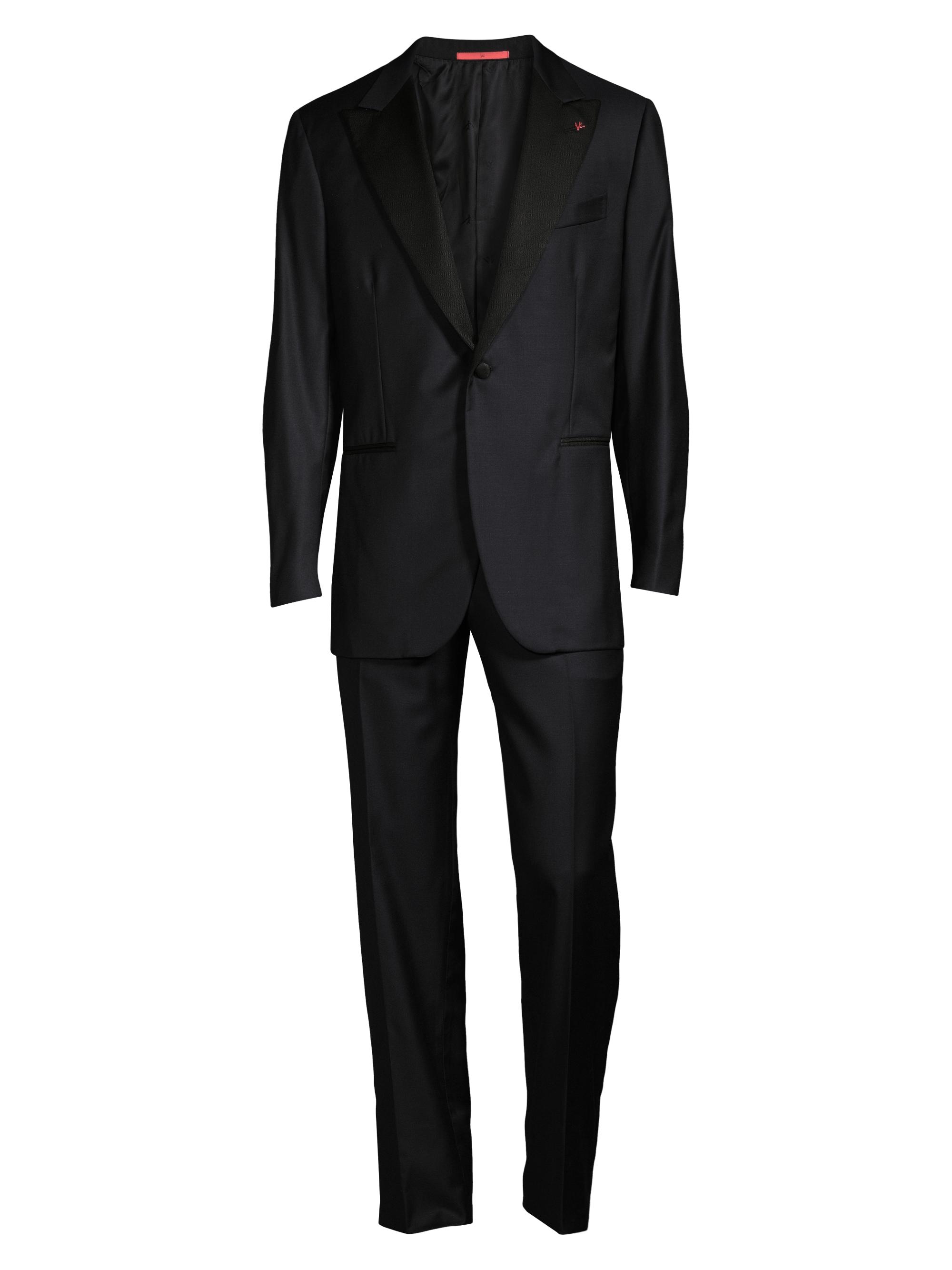 white christmas dresses Navy Cady Tuxedo Dress with Velvet Lapel and Bow Detail main image 0