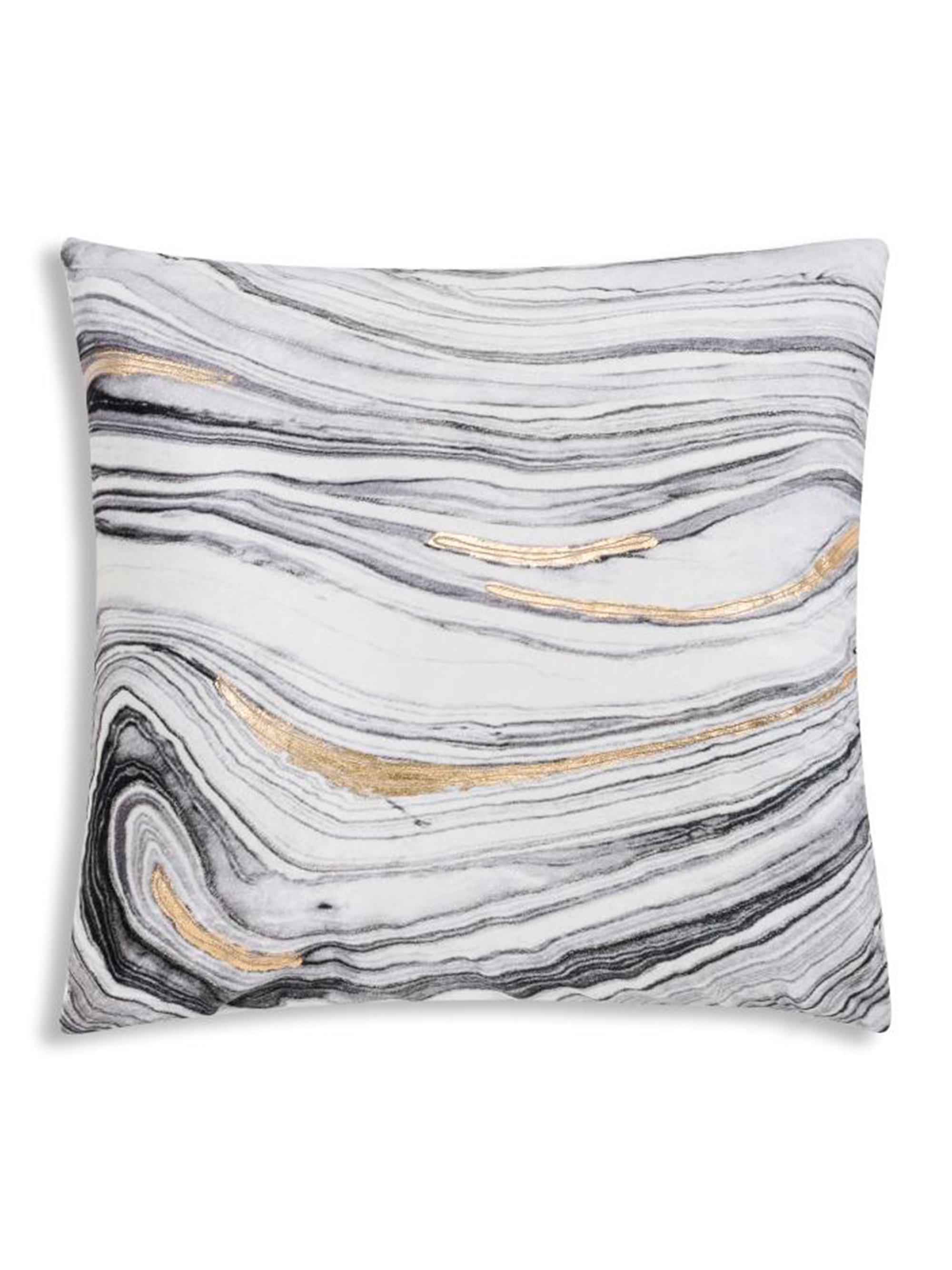 Callisto Home Printed Velvet Pillow - Grey Standard