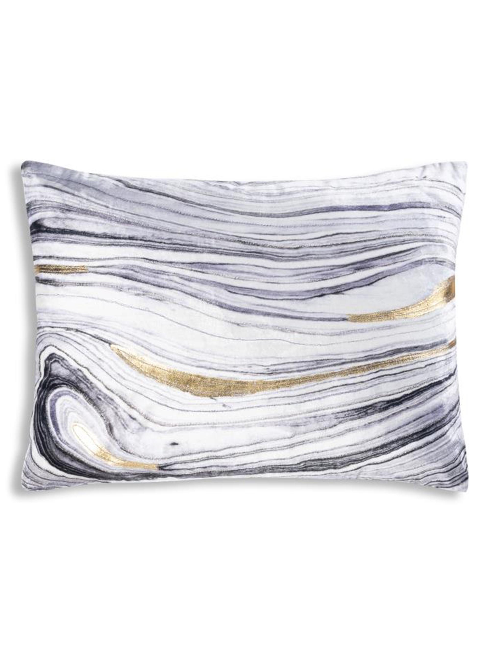 Callisto Home Printed Velvet Pillow - Grey