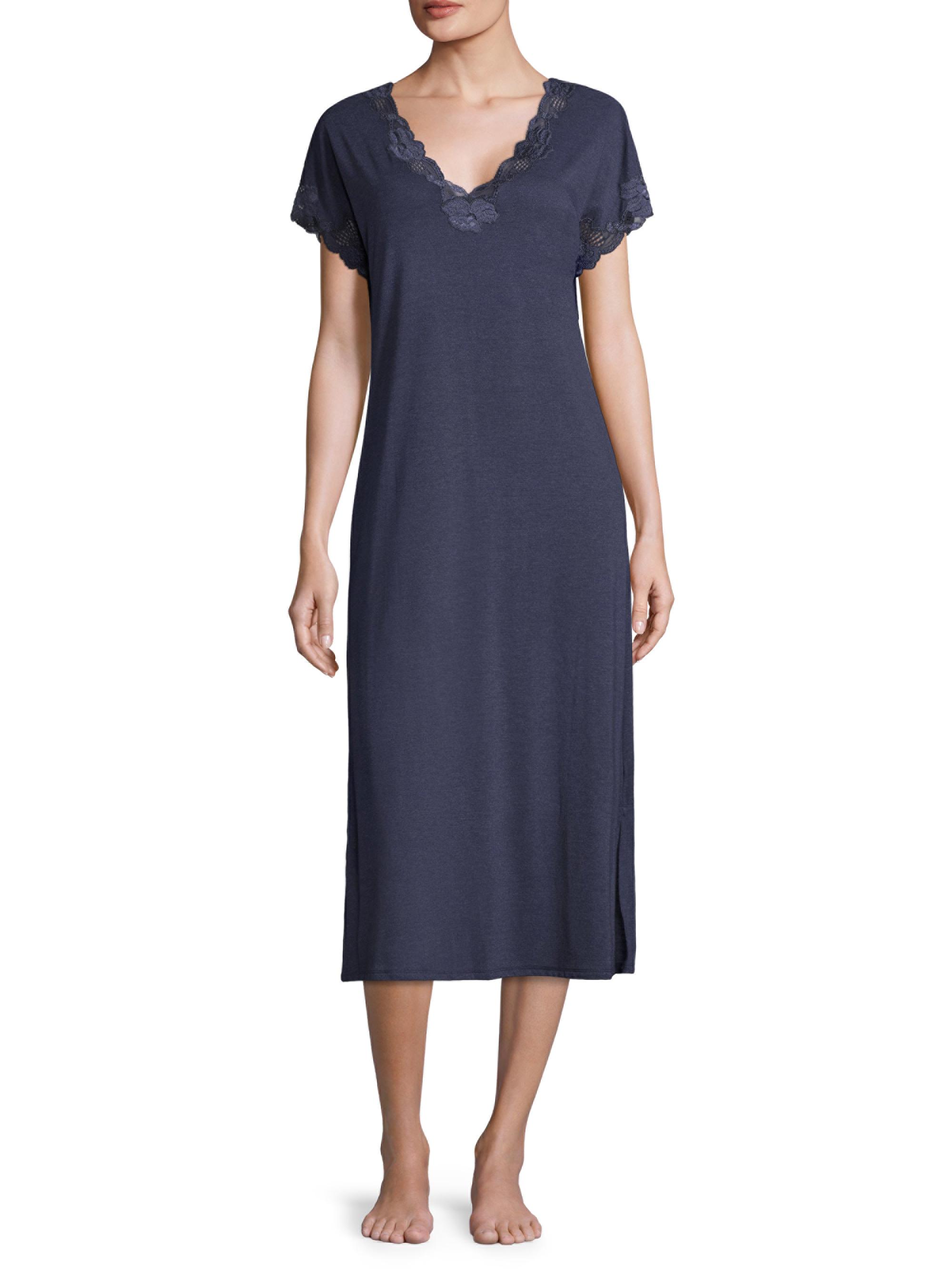 Natori Women's Zen Floral Gown - Blue