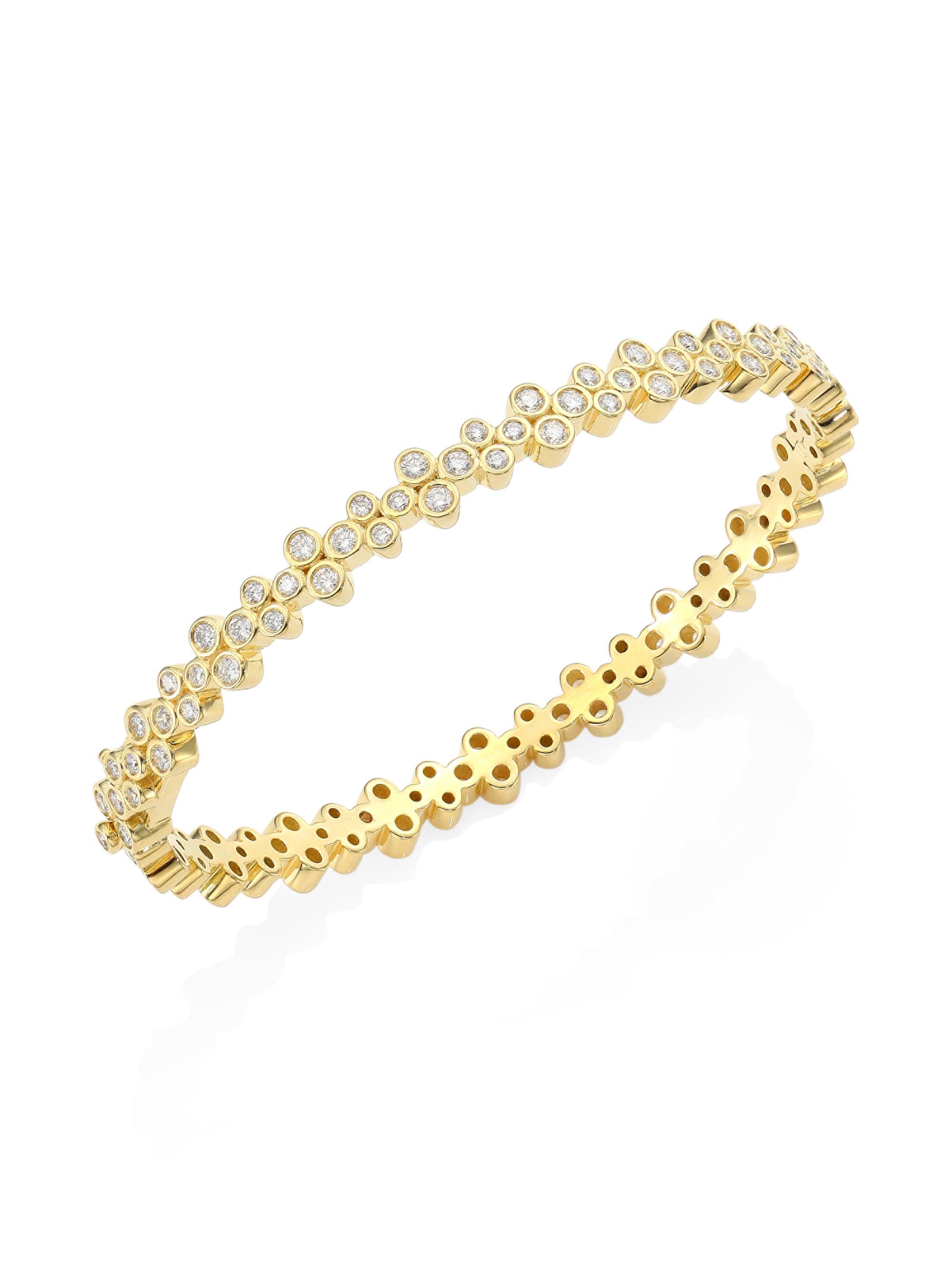 Temple St. Clair Women's Florence86 Trio Eternity Diamond Bangle - Yellow Gold