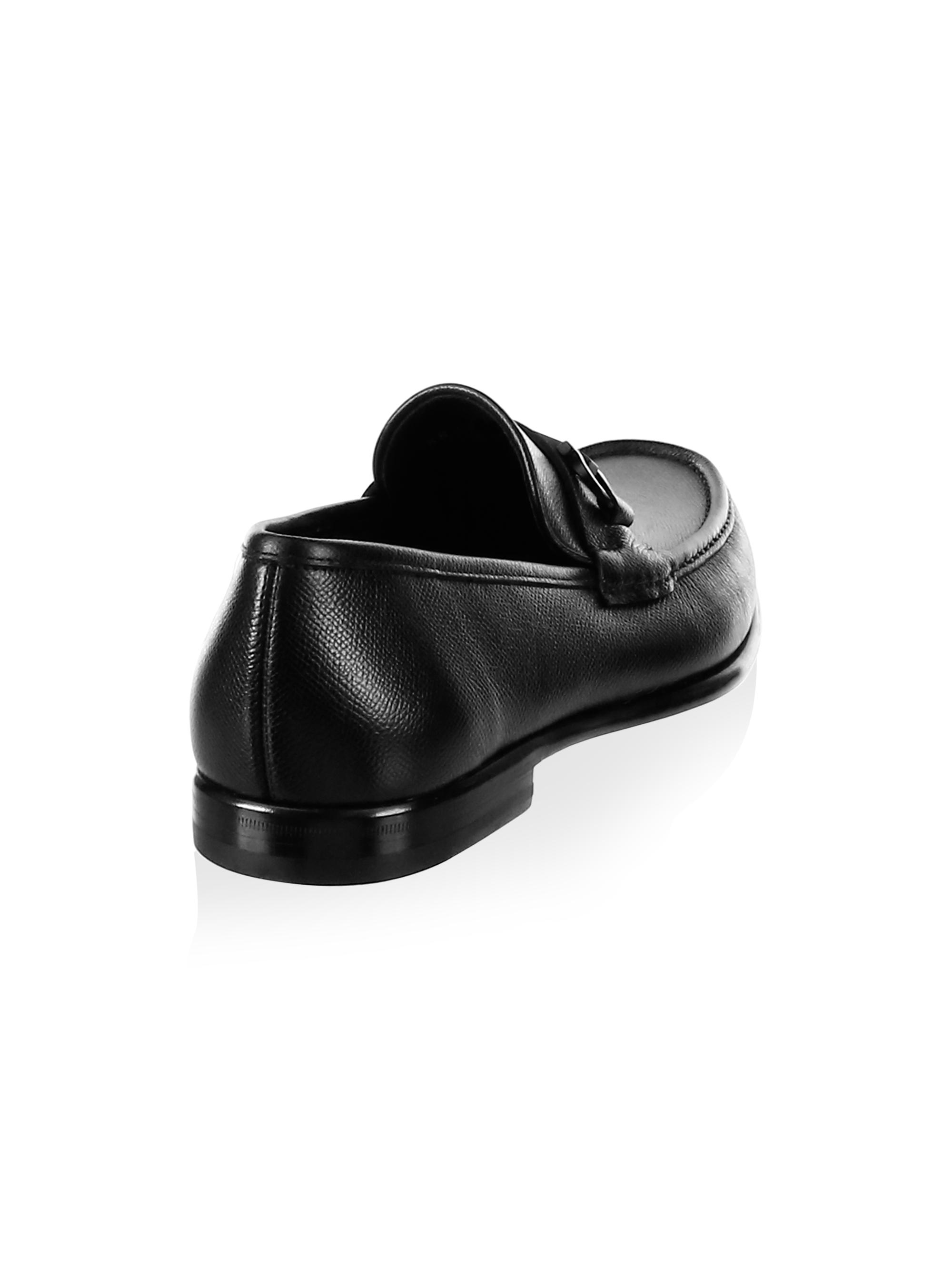 FERRAGAMO Gancini Crown Bit Leather Loafers | Saks Fifth Avenue display picture 3