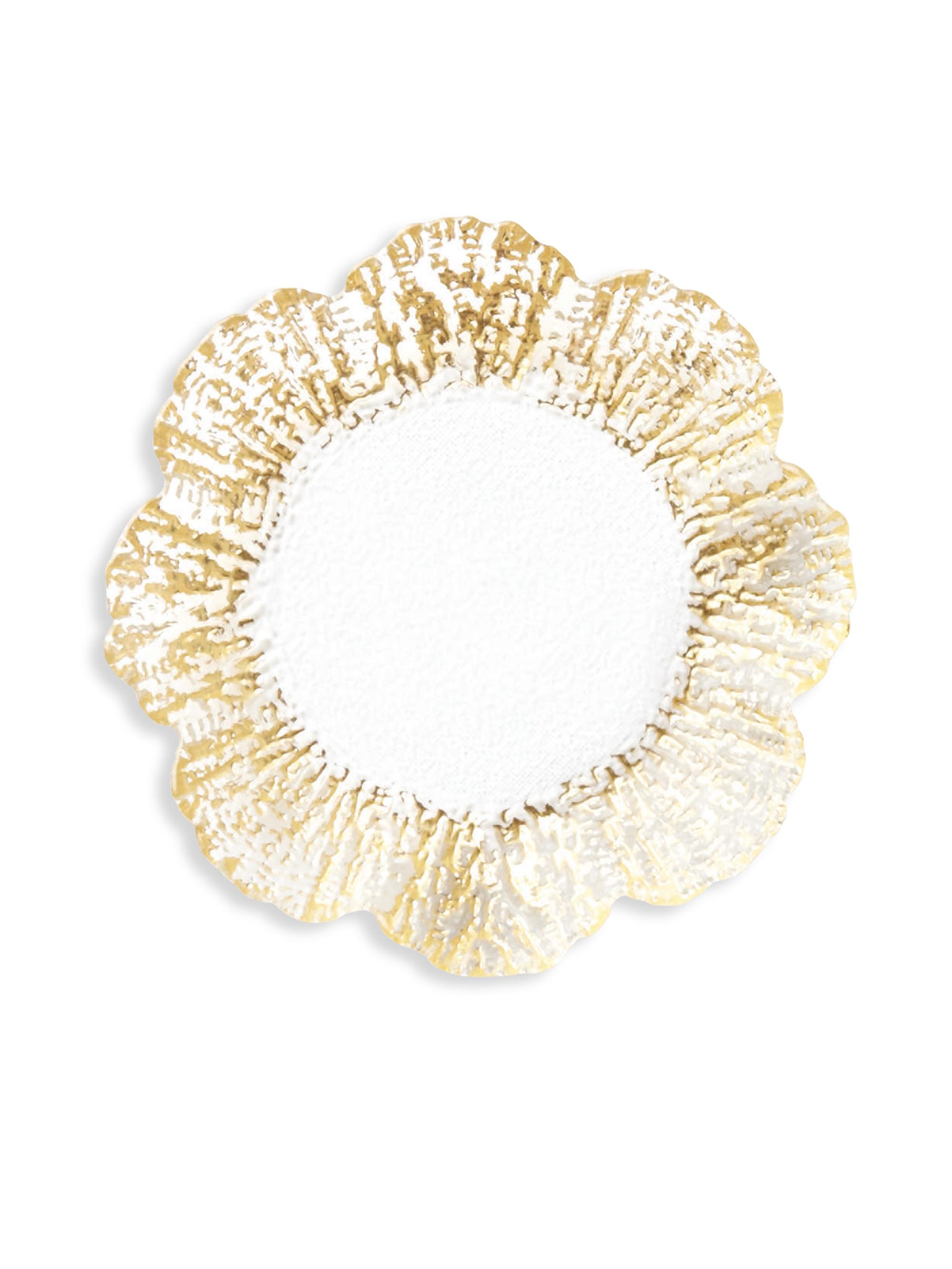 Vietri Rufolo Gold Canape Glass Plate - Gold