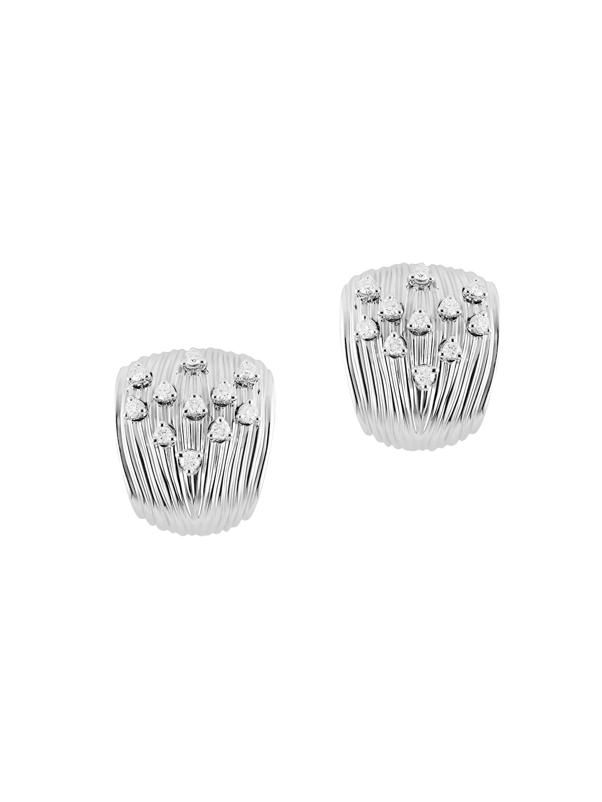 Hueb Women's Bahia 18K White Gold & Diamond Cuff Earrings - White Gold