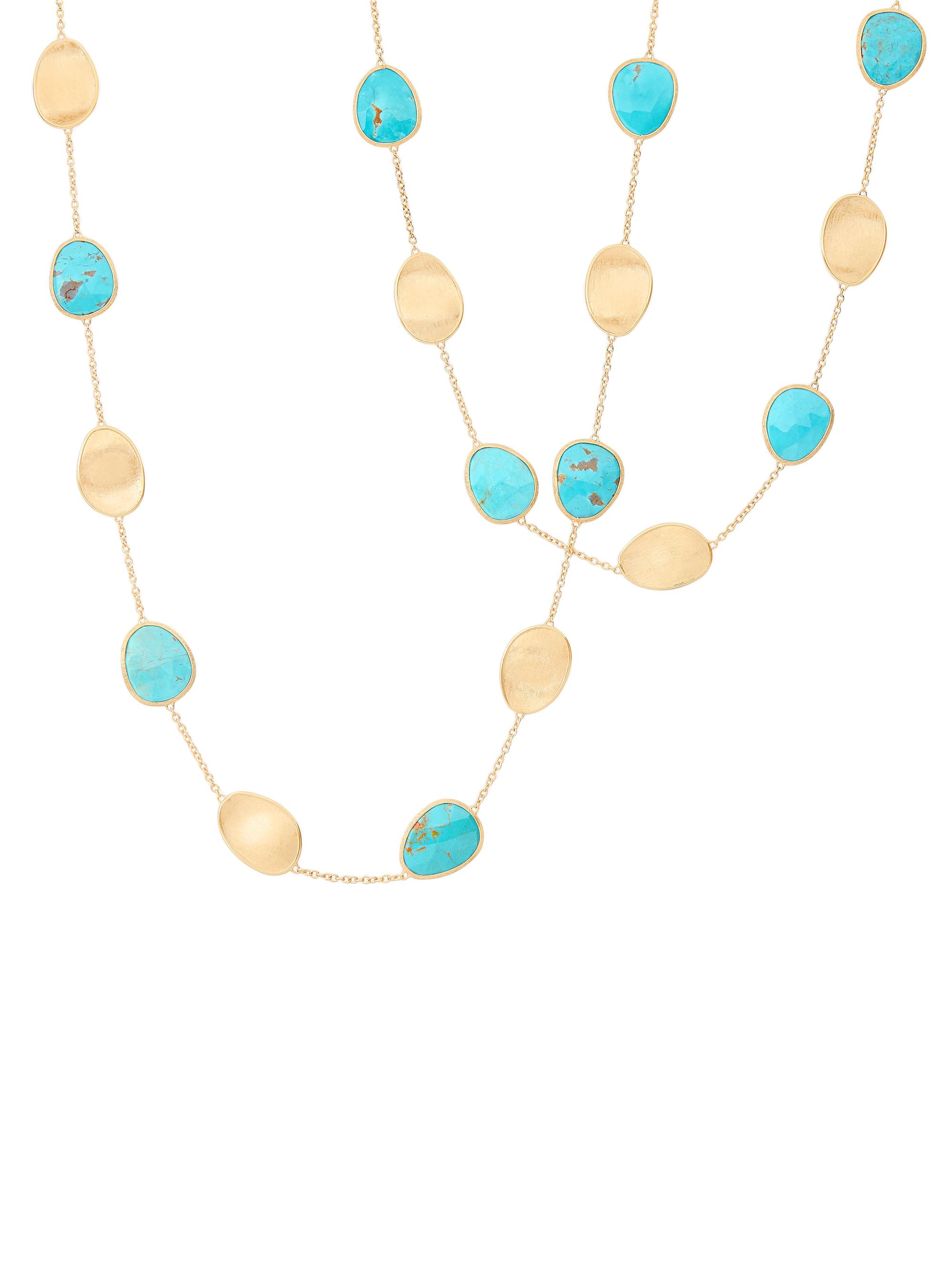 Marco Bicego Women's Lunaria 18K Yellow Gold & Mother-Of-Pearl Necklace - Turquoise
