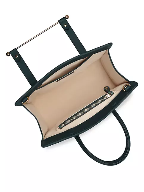 Strathberry Midi Leather Tote in Black