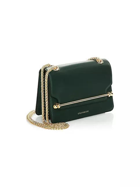 East West Leather Clutch-On-Chain