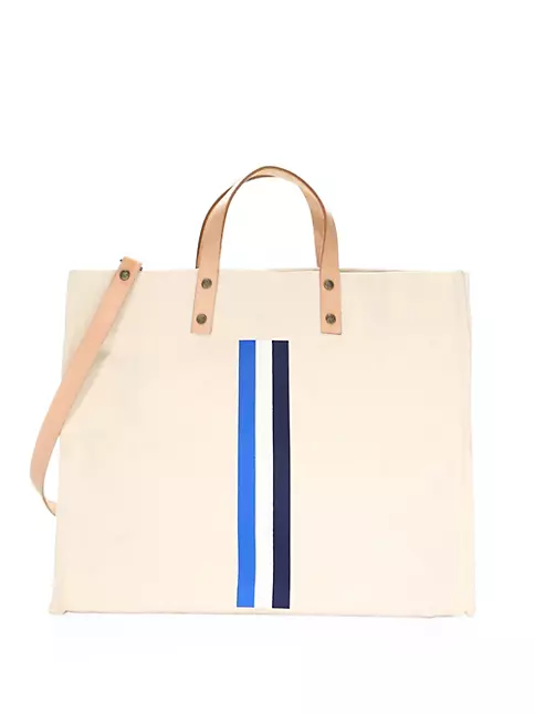 Large Striped Tote Bag In Blue