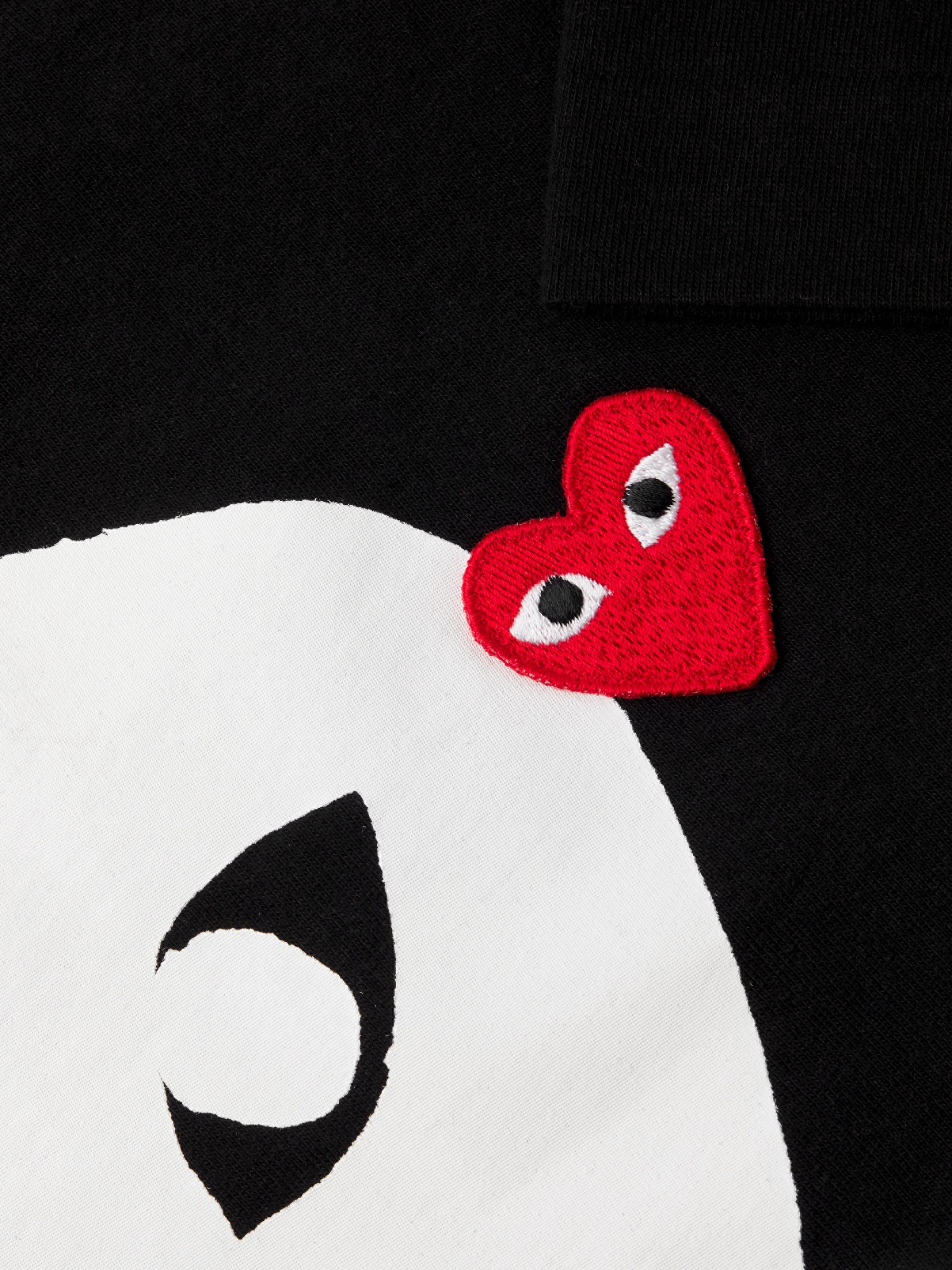 Comme des Garçons PLAY Men's Large Heart Cotton Tee - Black | Thumbnail 6