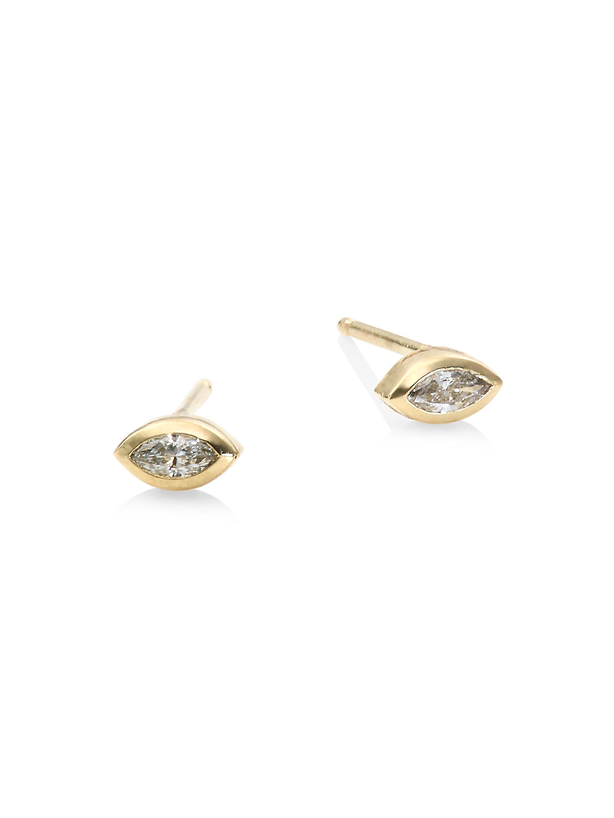 Zoë Chicco Women's Marquise Diamond & 14K Yellow Stud Earrings - Yellow Gold