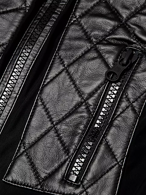 Shop Blanc Noir Leather Moto Jacket
