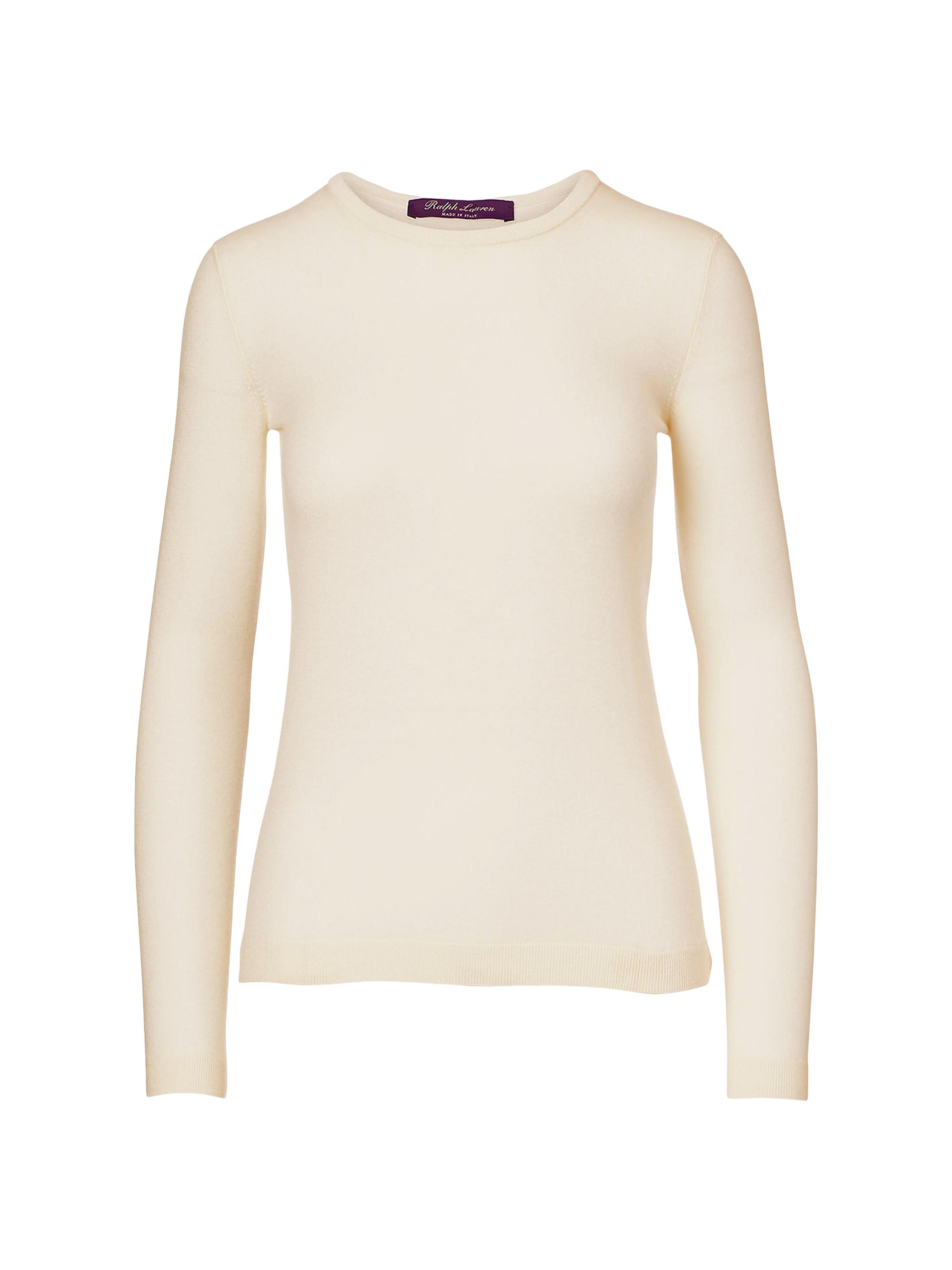 Ralph Lauren Collection Women's Cashmere Crewneck Sweater - Lux Cream