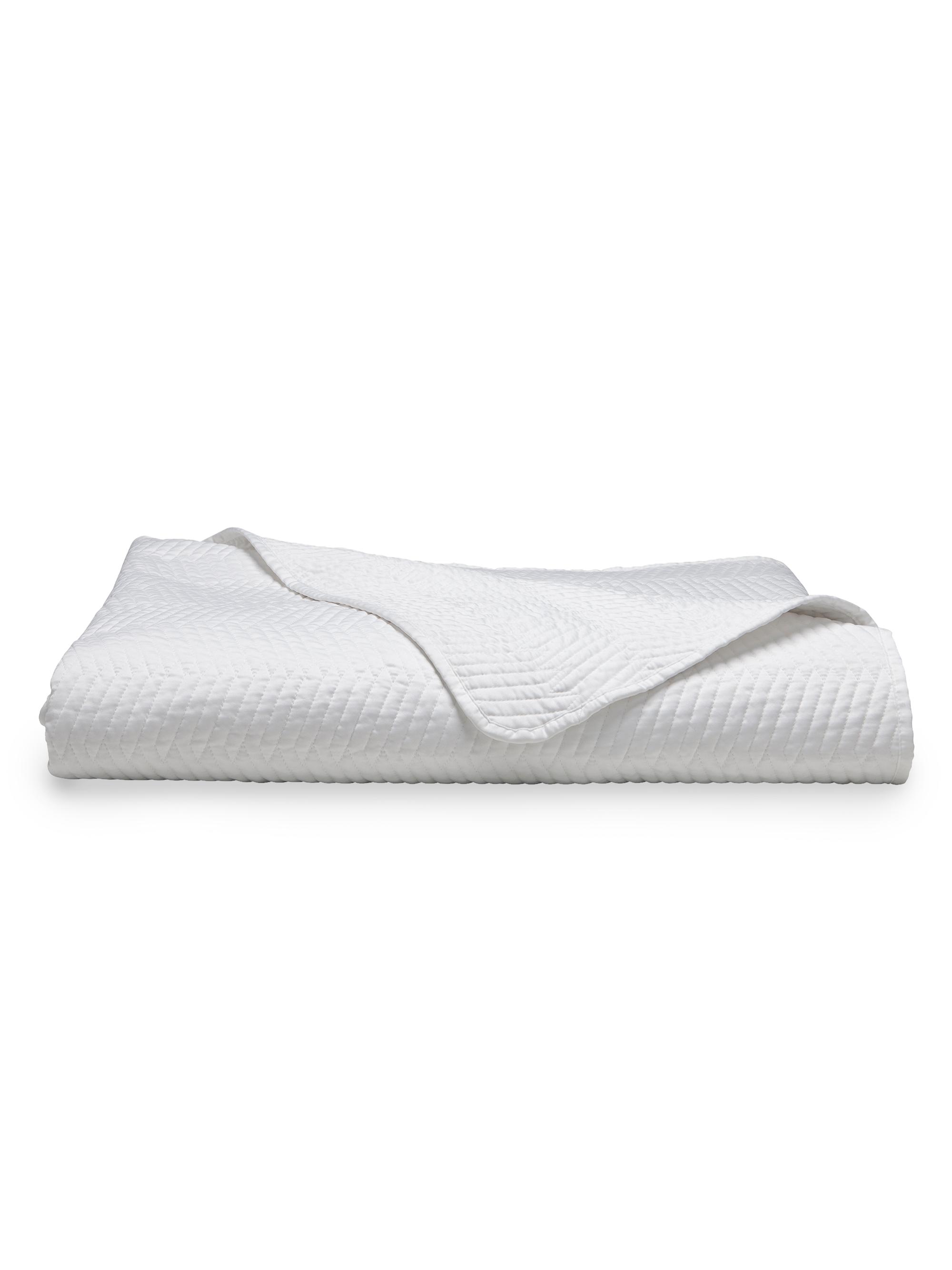 Anne de Solène Lutece Quilted Sateen Coverlet - White Queen