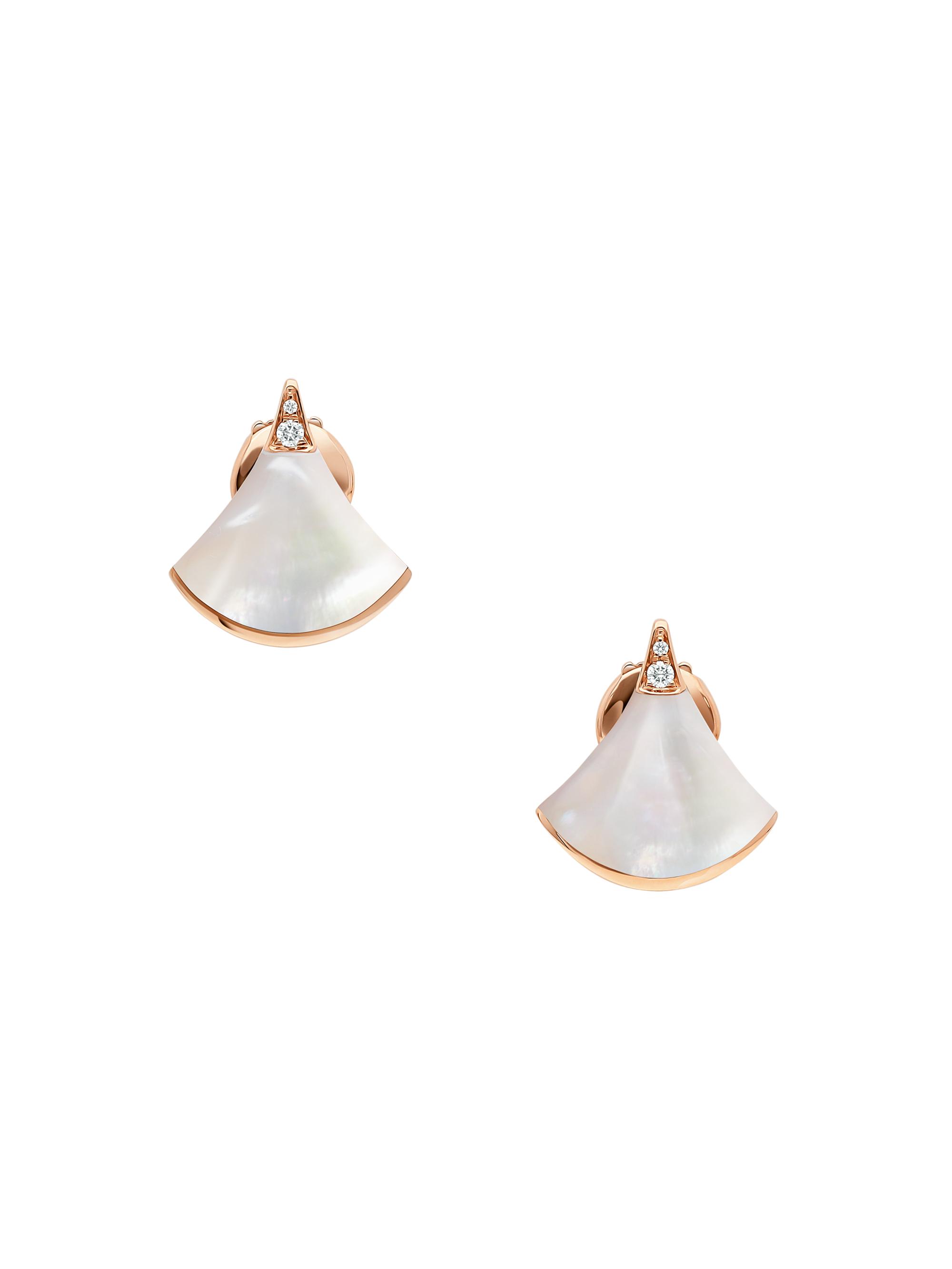 BVLGARI Women's Divas'Dream 18K Rose Gold, Mother-Of-Pearl & Diamond Earrings - Rose Gold