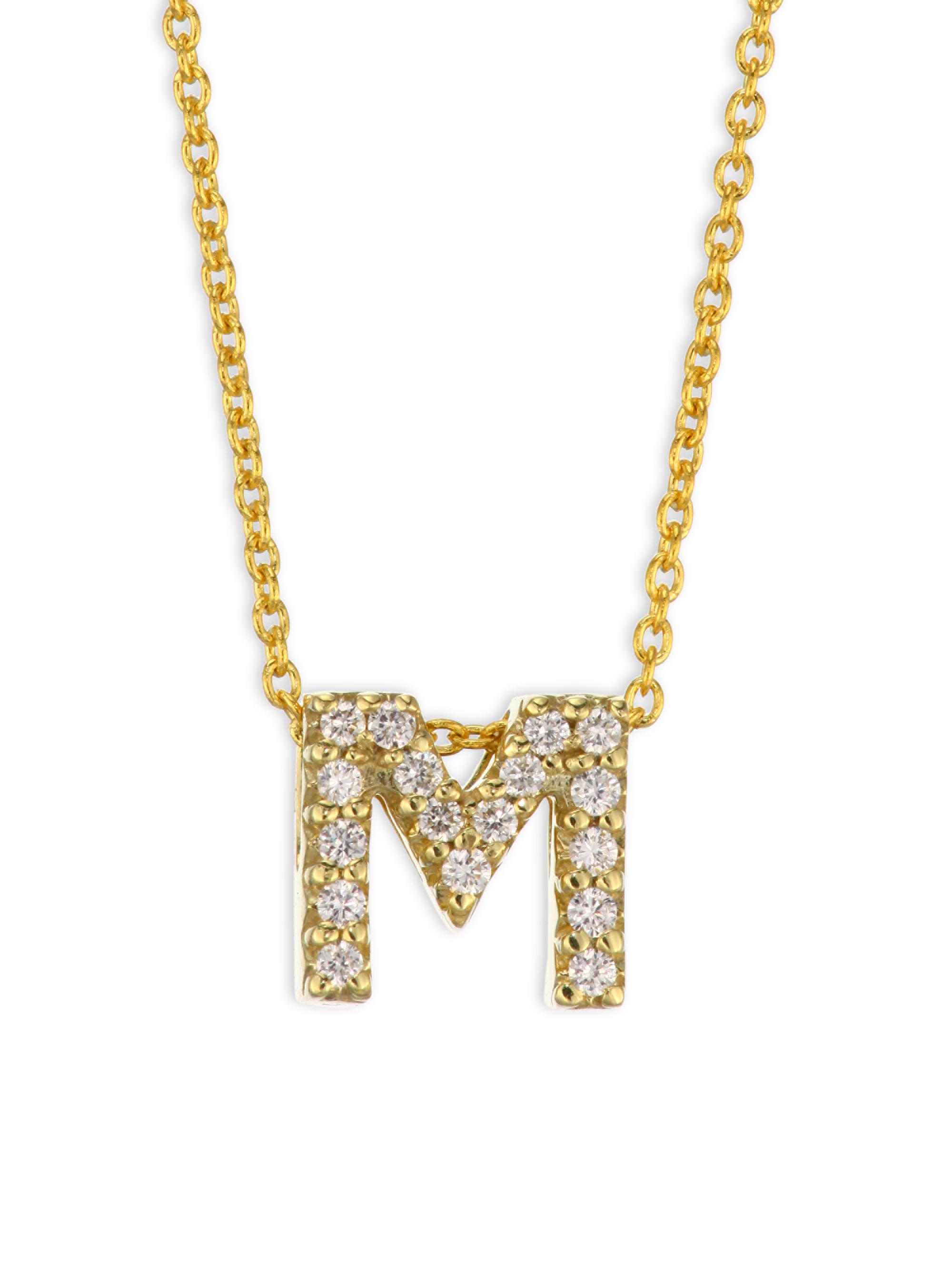 Roberto Coin Women's Tiny Treasures Diamond & 18K Yellow Gold Initial Necklace - Initial