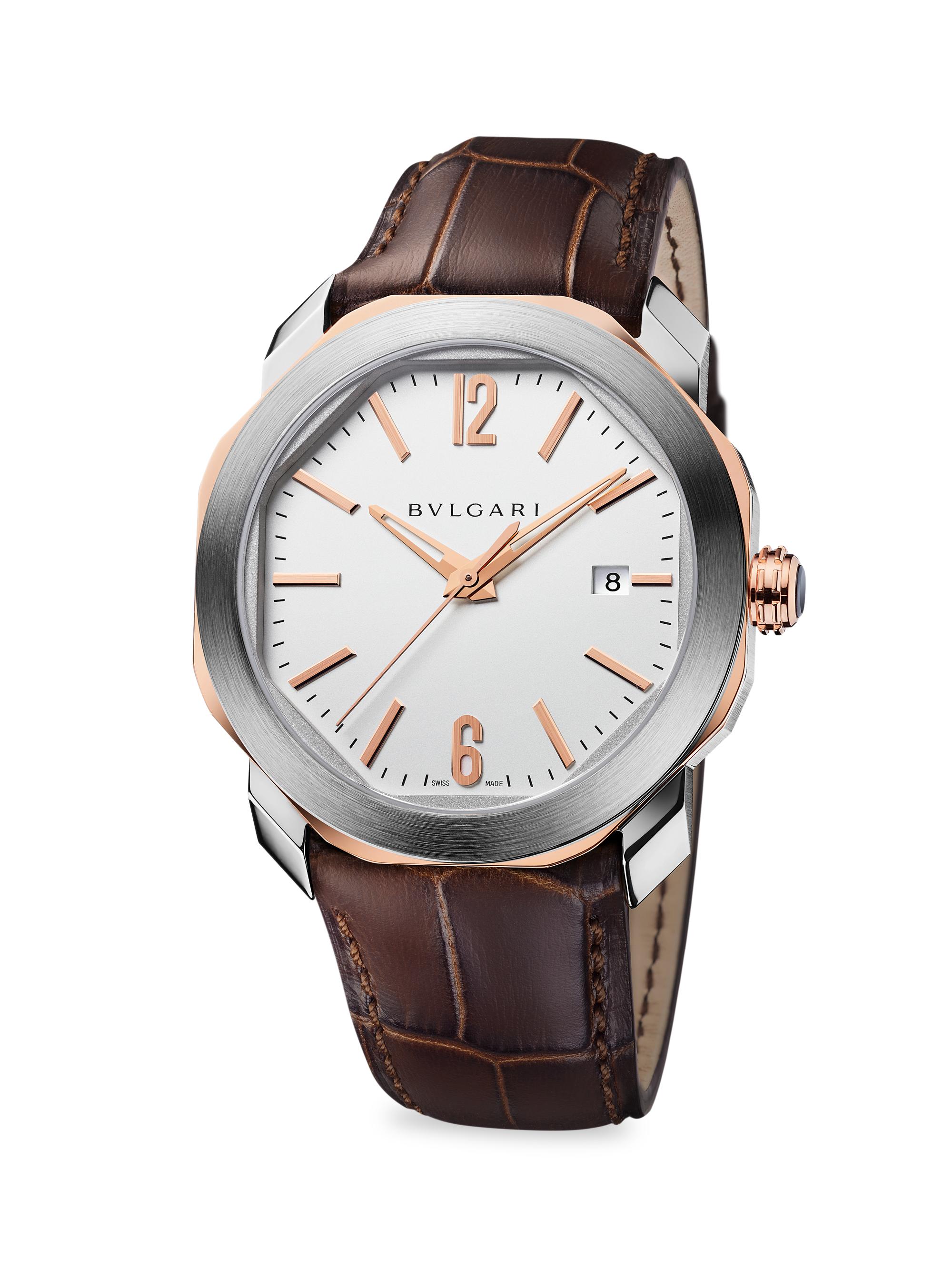 BVLGARI Men's Octo Roma Stainless Steel Watch - Rose Gold