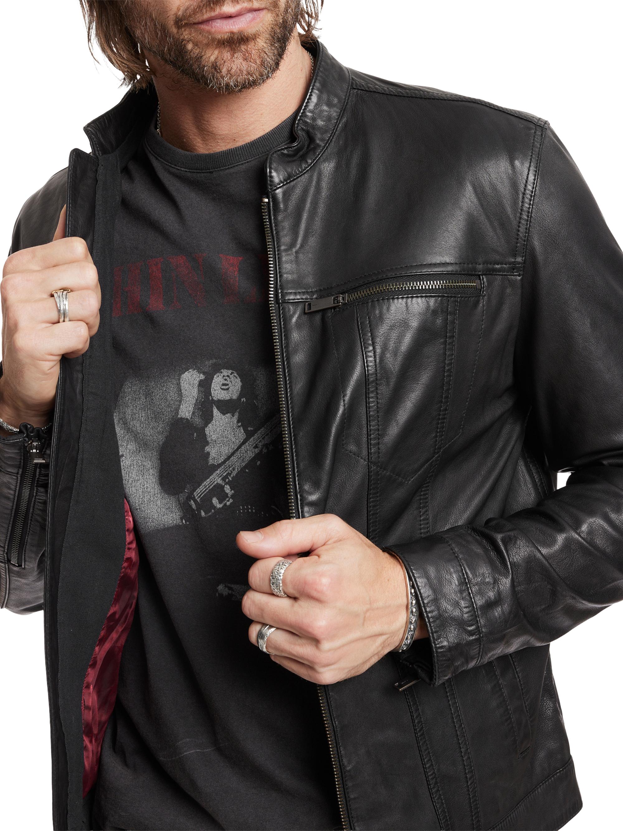 John Varvatos Star U.S.A. Zip-Front Leather Jacket | Saks Fifth Avenue