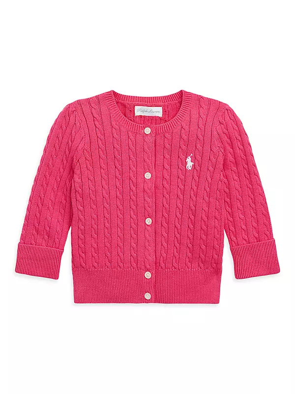 Shop Polo Ralph Lauren Baby Girl's Cable-Knit Cotton Cardigan