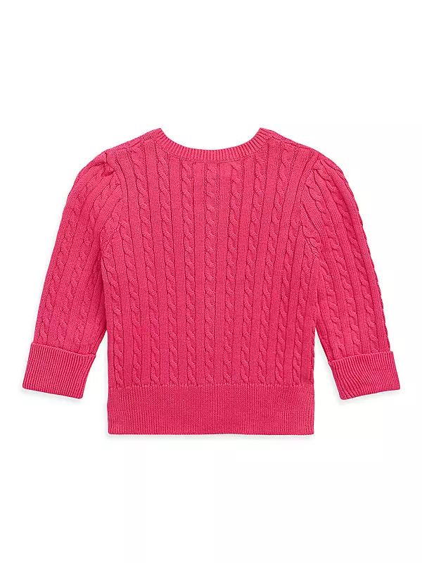 Shop Polo Ralph Lauren Baby Girl's Cable-Knit Cotton Cardigan