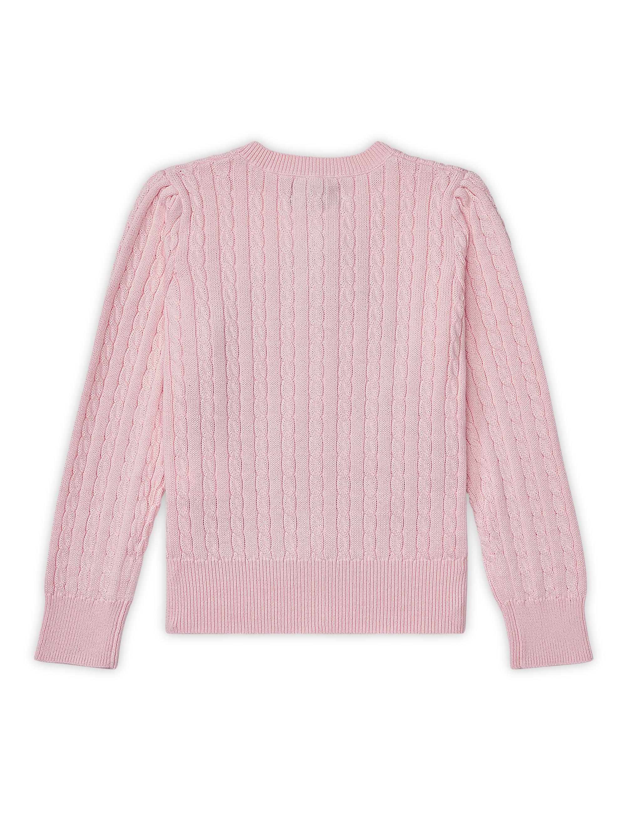 Polo Ralph Lauren Girl's Cable-Knit Cotton Cardigan - Hint Of Pink