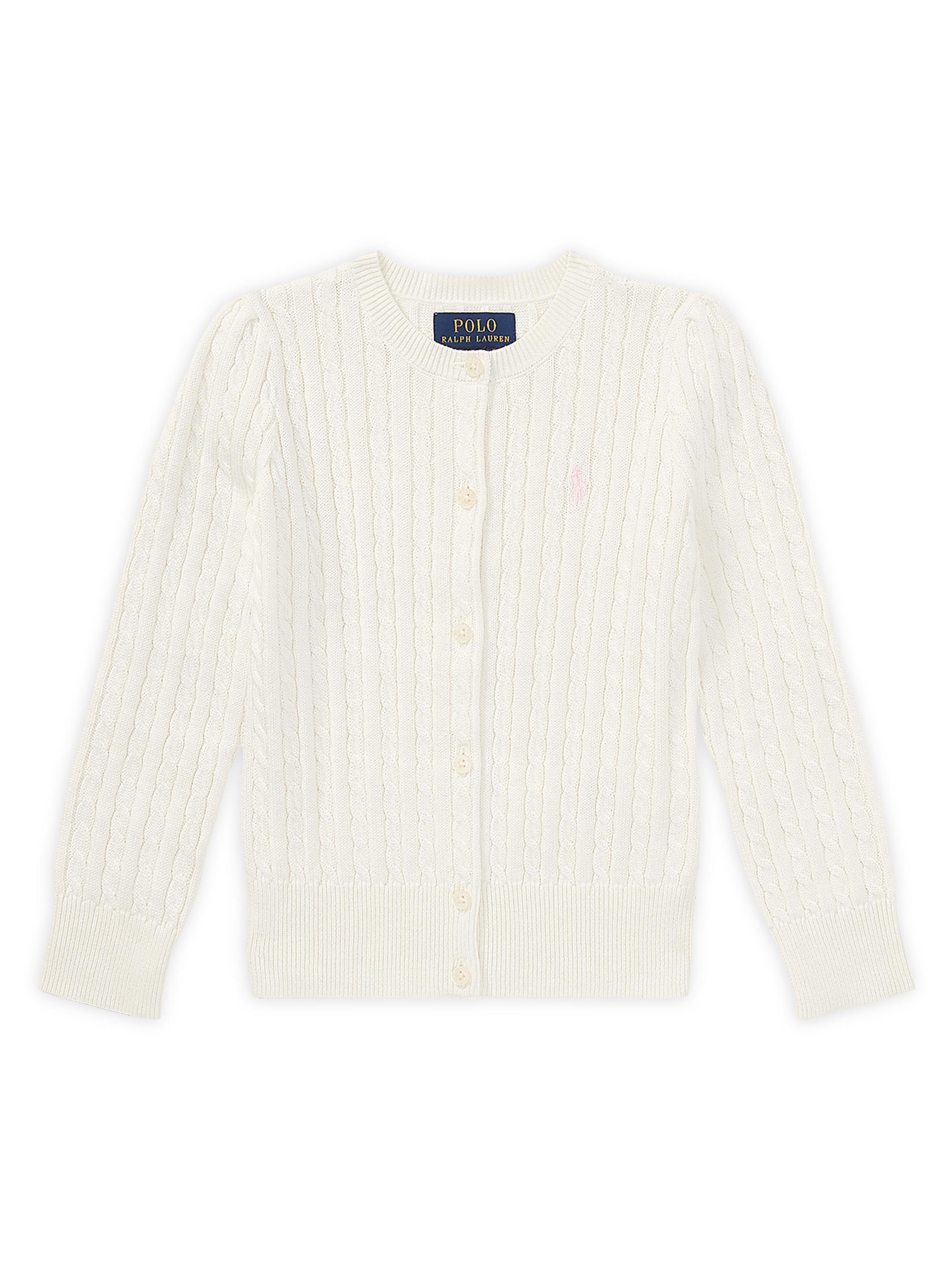 Polo Ralph Lauren Girl's Cable-Knit Cotton Cardigan - Warm White