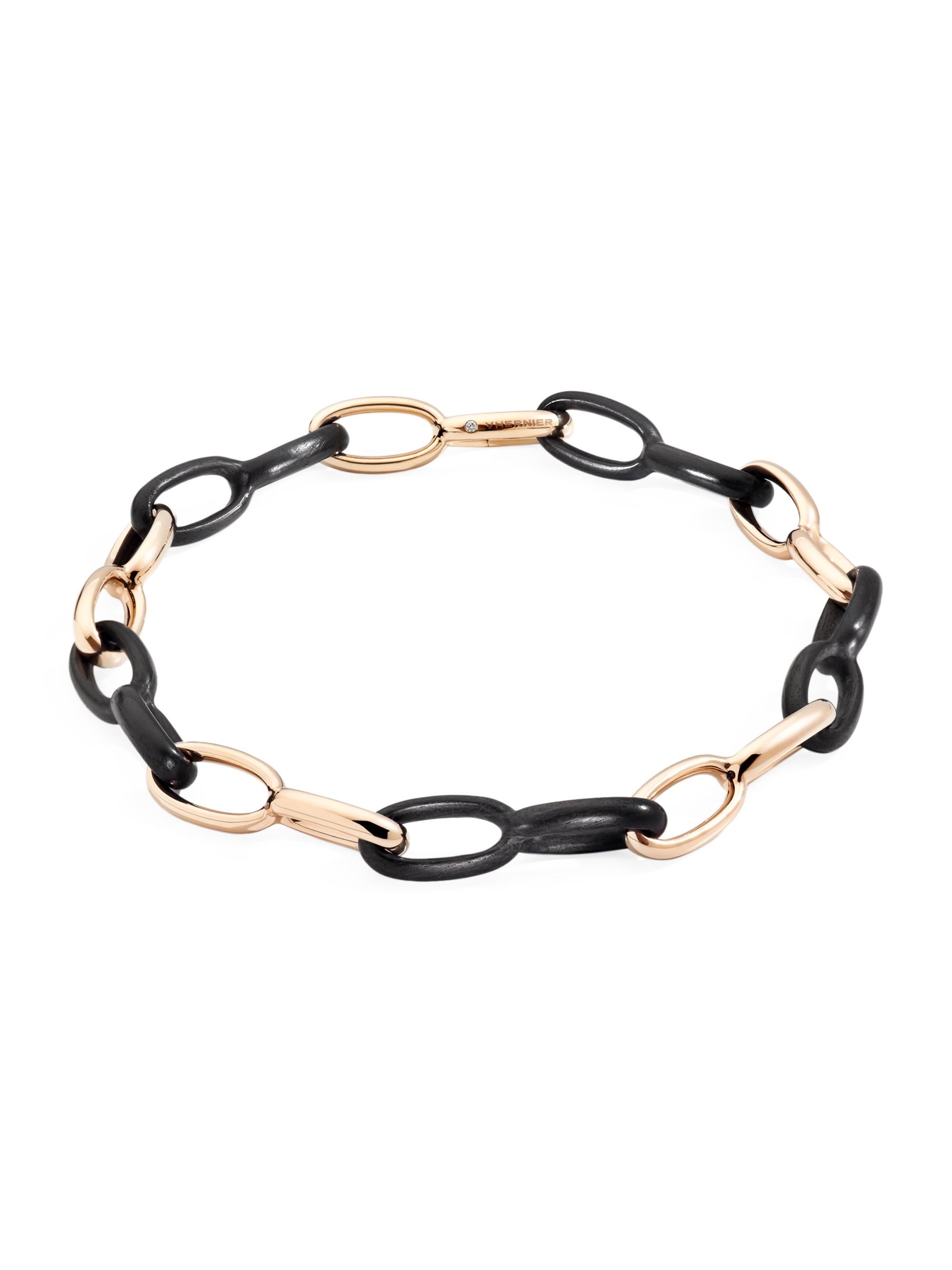 Vhernier Women's Ottovolante 18K Rose Gold, Ebony & Diamond Chain Necklace - Pink Gold