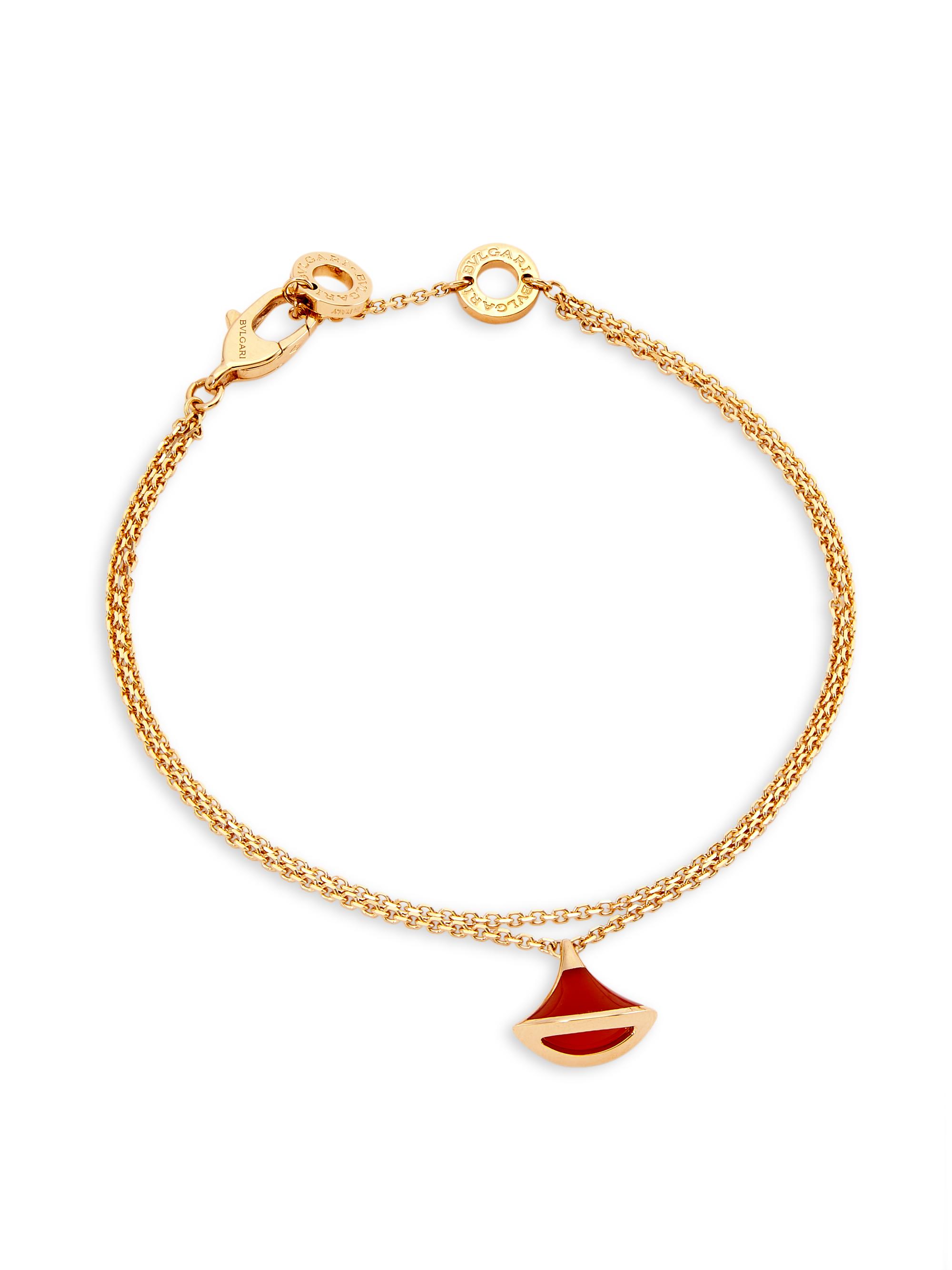 BVLGARI Women's Divas' Dream 18K Rose Gold & Carnelian Pendant Double-Strand Bracelet - Rose Gold