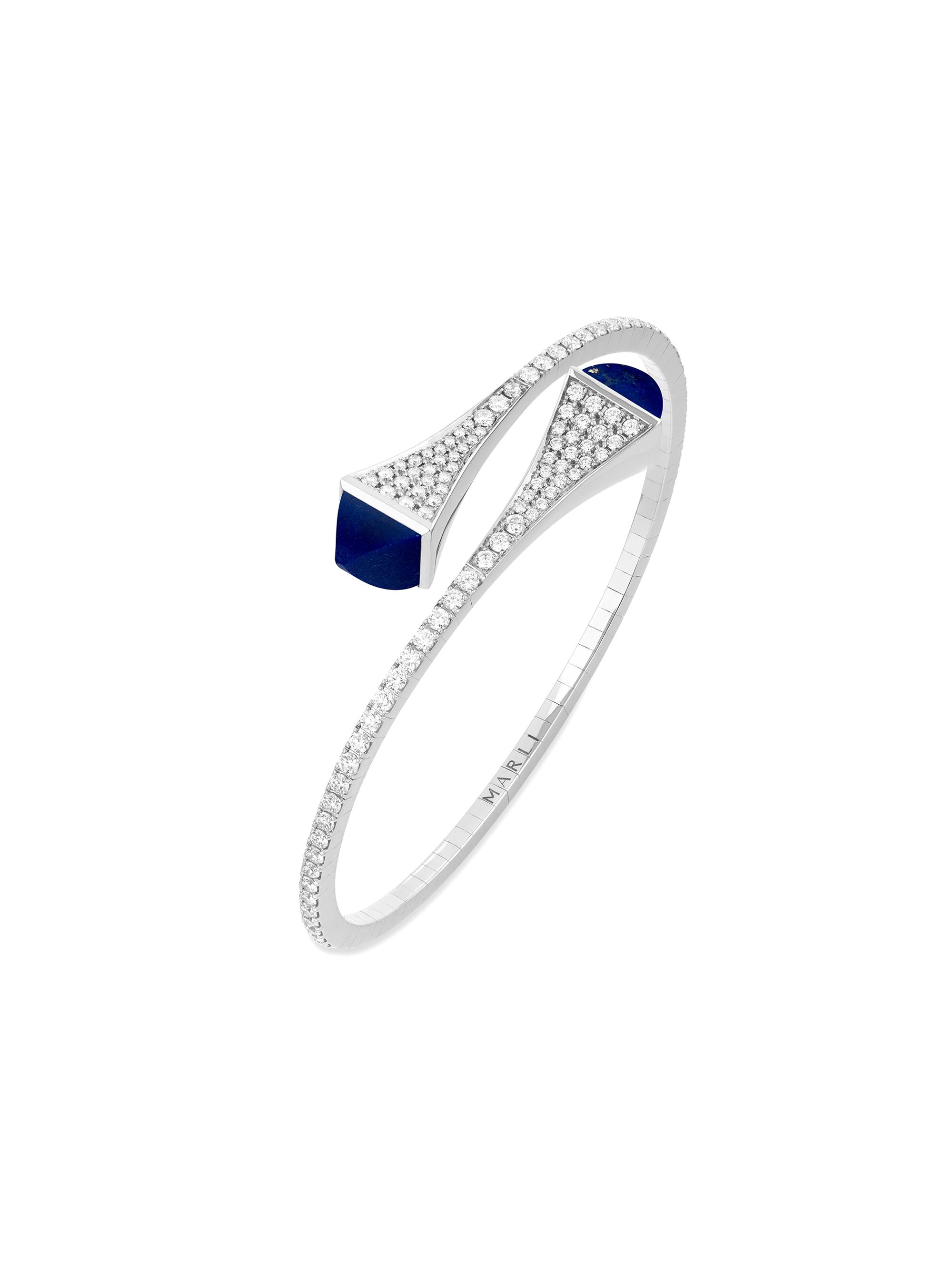 Marli Women's Cleo By MARLI 18K White Gold, 1.45 TCW Diamond & Lapis Lazuli Bangle - White Gold