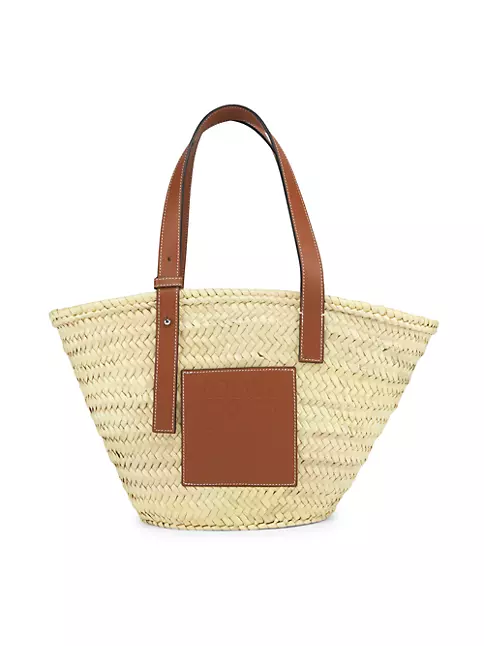 LOEWE Woven raffia small basket bag
