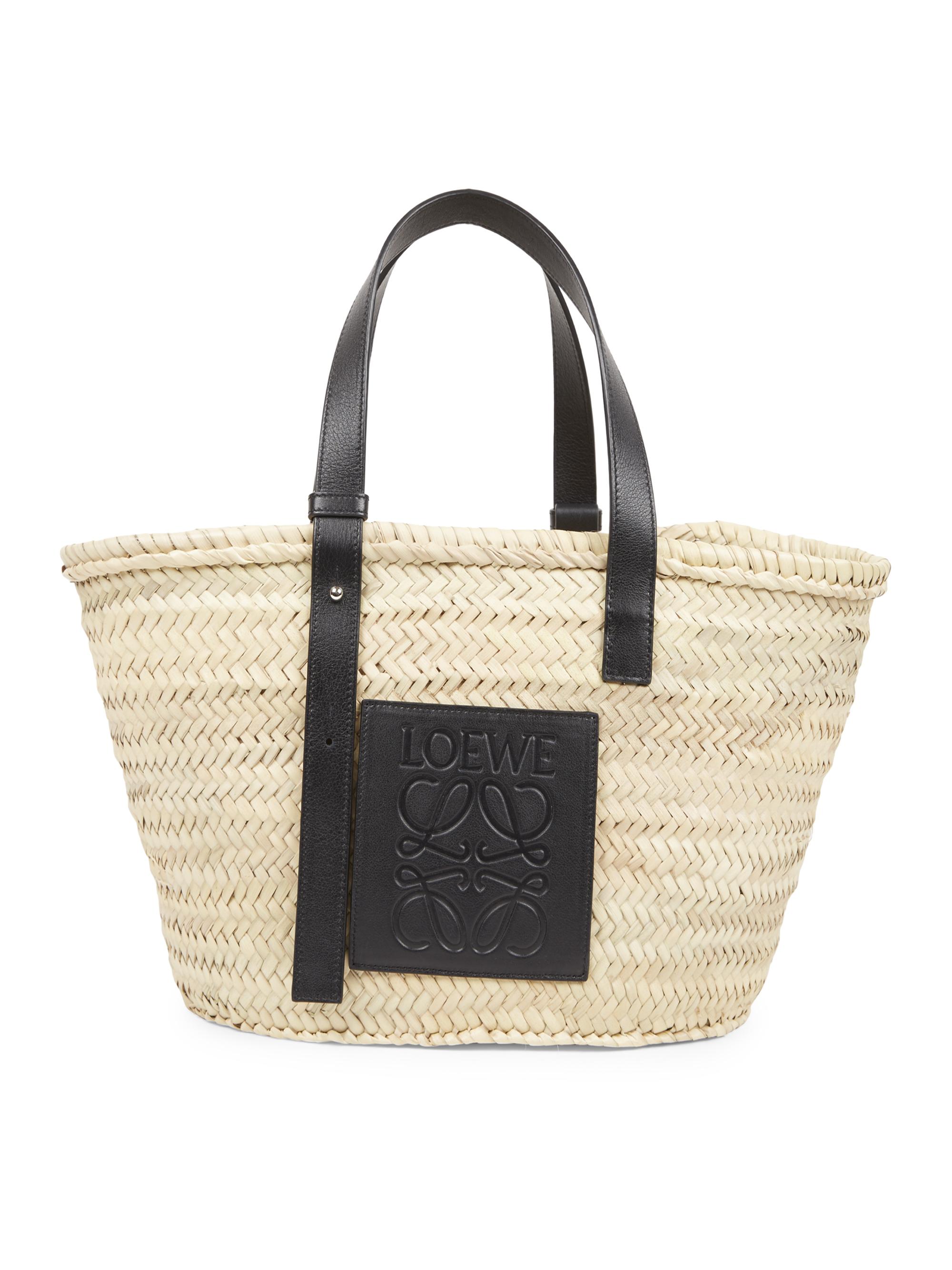 LOEWE Women's  Leather-Trimmed Woven Basket Bag - Beige