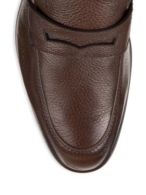 Webb grained-effect penny loafers