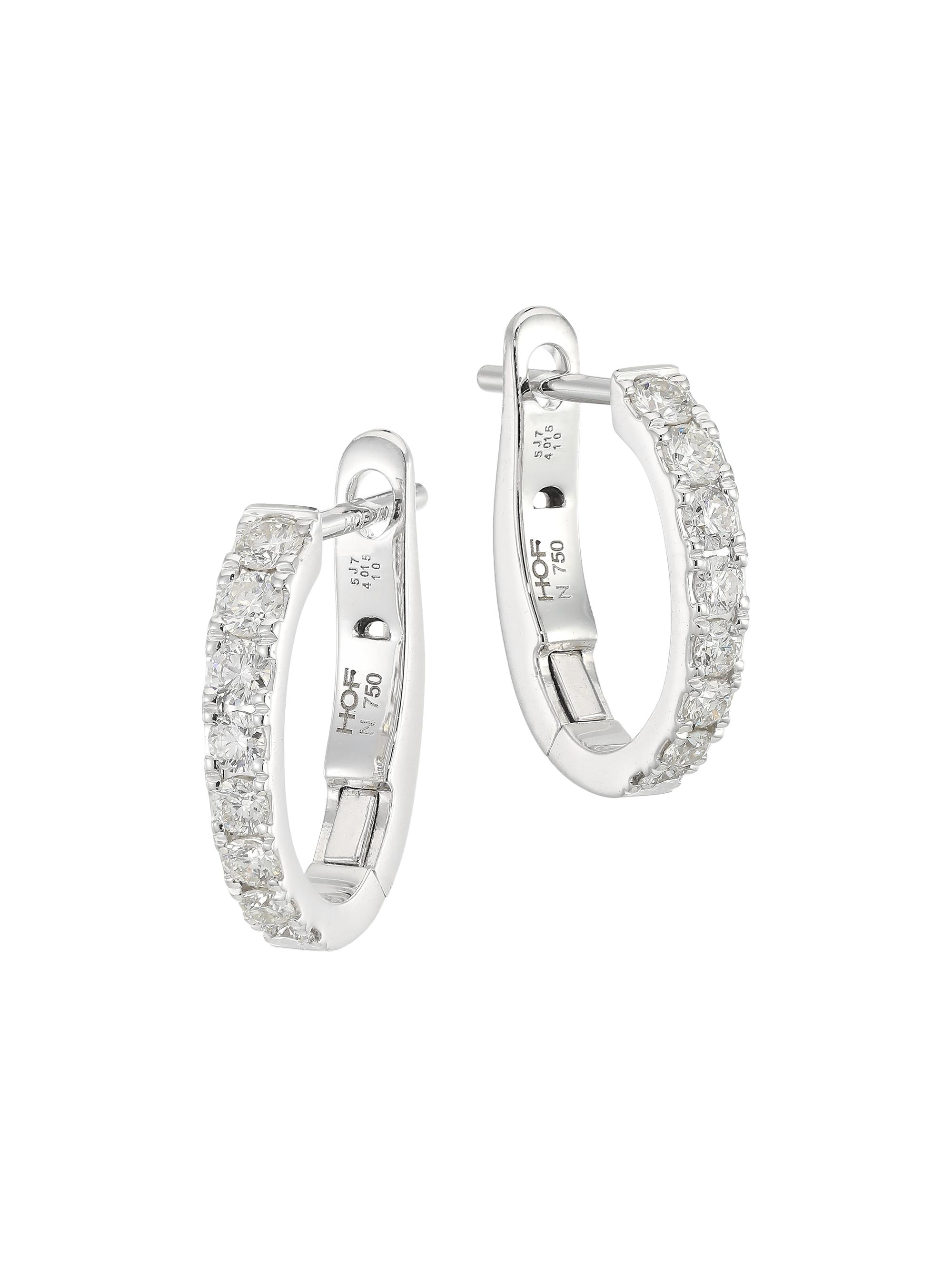 Hearts On Fire Women's 18K White Gold & Diamond Graduated Mini Hoop Earrings - White Gold