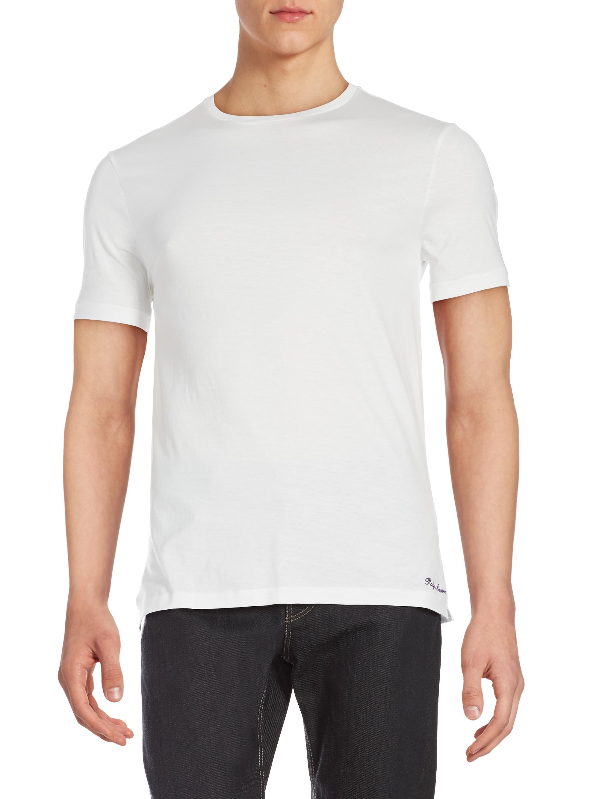 Ralph Lauren Purple Label Men's Short-Sleeve Crewneck Cotton Tee - White